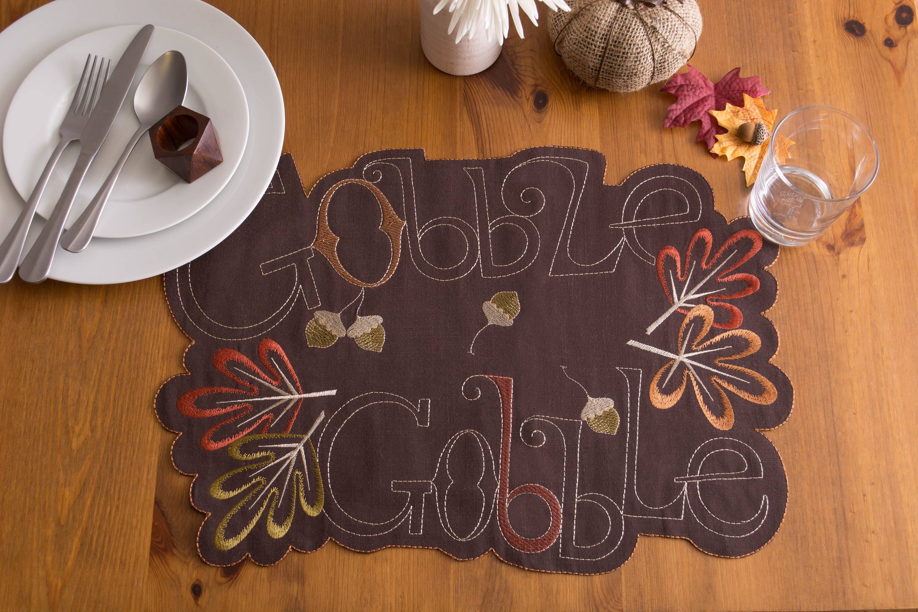 DII® Gobble Gobble Embroidered Placemat (Set of 4)