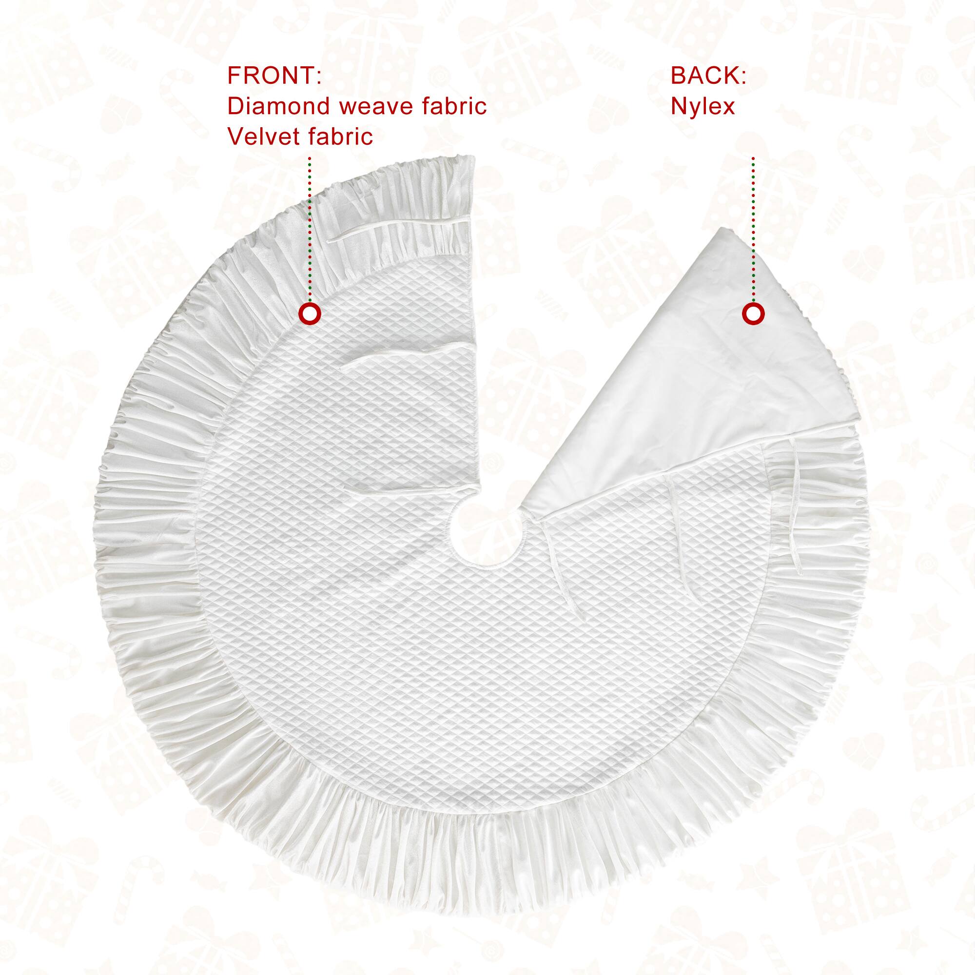 Glitzhome® Deluxe Velvet Ruffled Christmas Tree Skirt