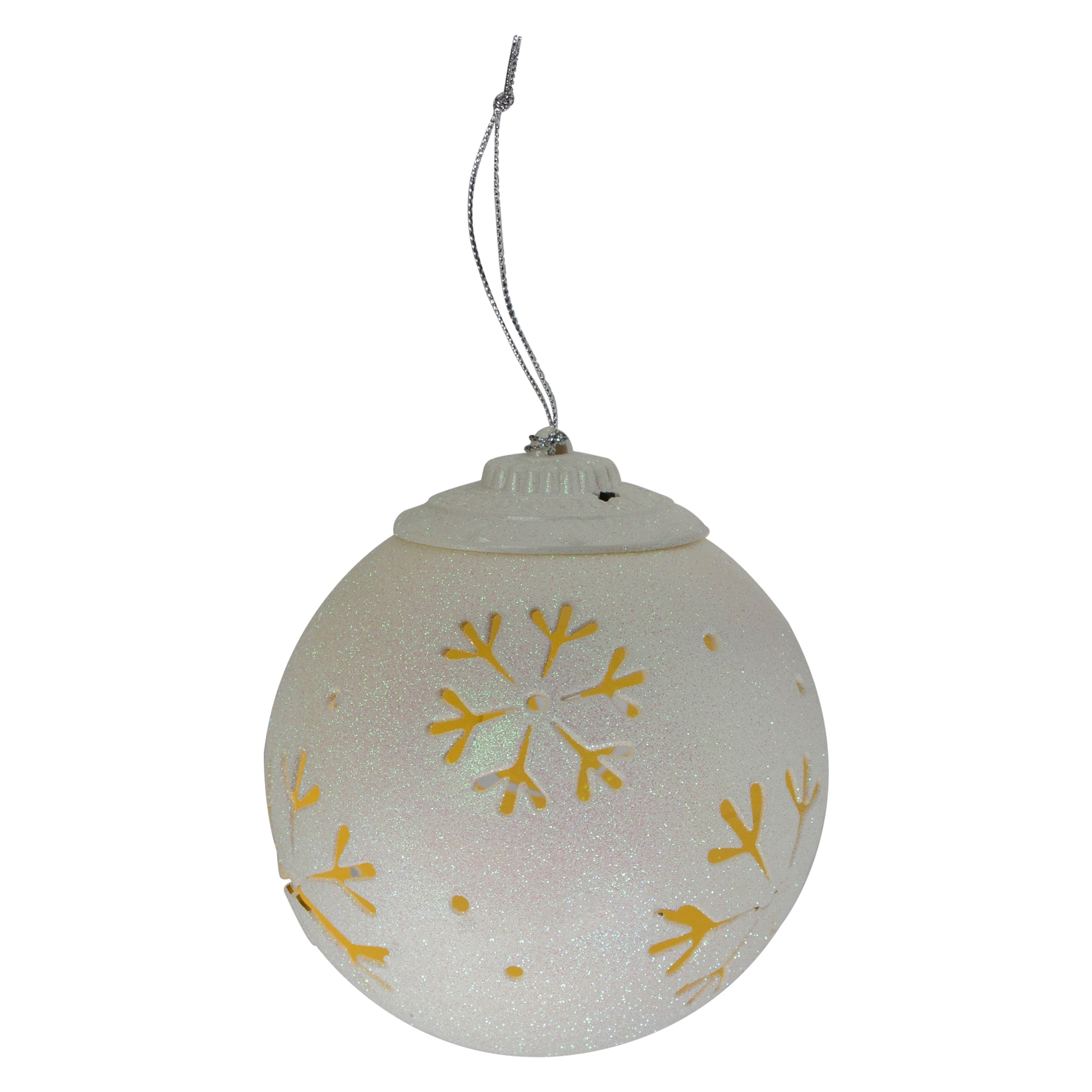 5&#x22; LED White Snowflake Cut-Out Hanging Ornament