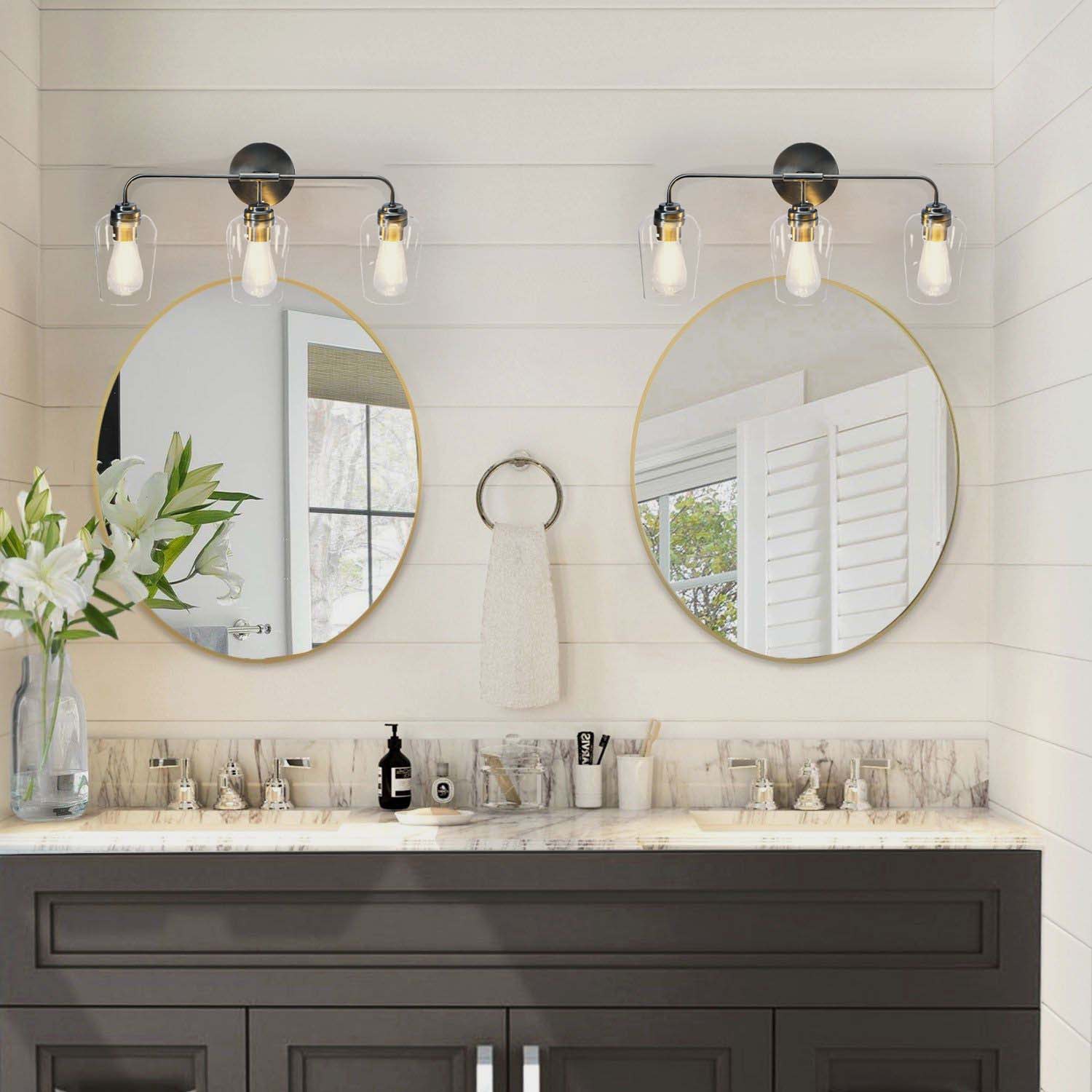 Hello Honey® Robert Stevenson Lighting Holden Metal & Glass -Light Vanity