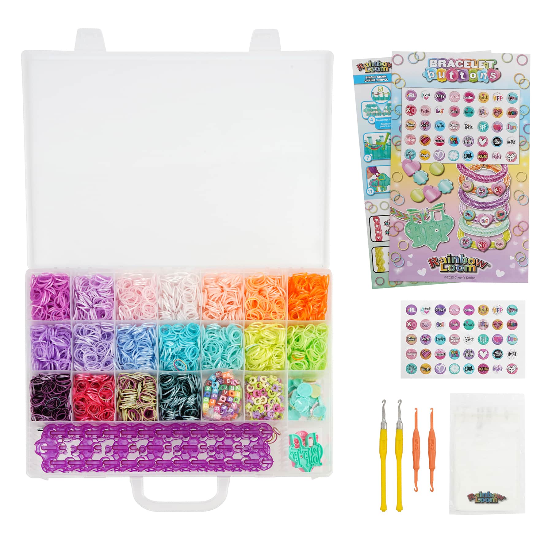 Rainbow Loom BFF Mega Button Set, Bracelet Making Kit using Bracelet  Buttons, Children Ages 7 and Up 