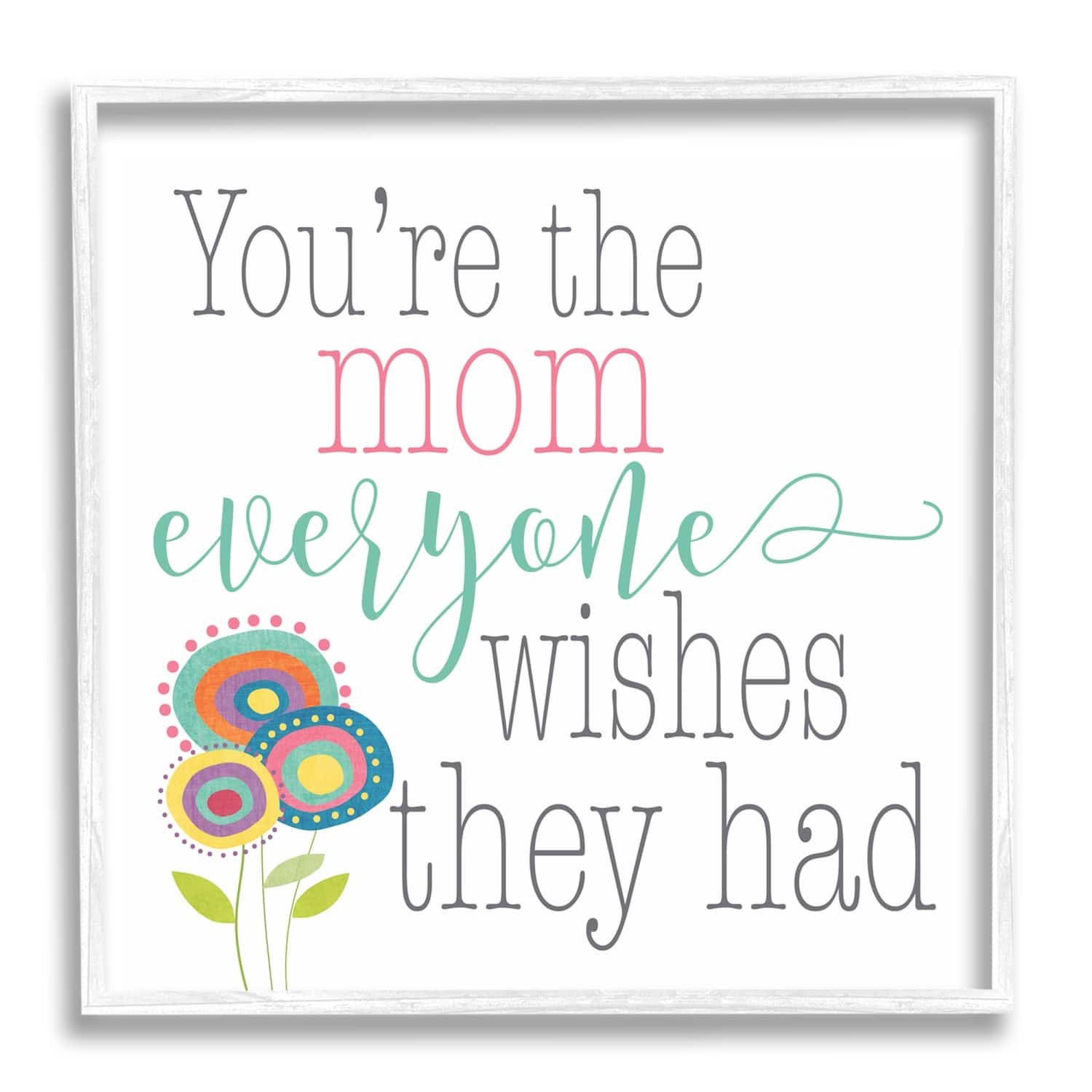 Stupell Industries Mom Everyone Wishes For Floral Framed Giclee Art