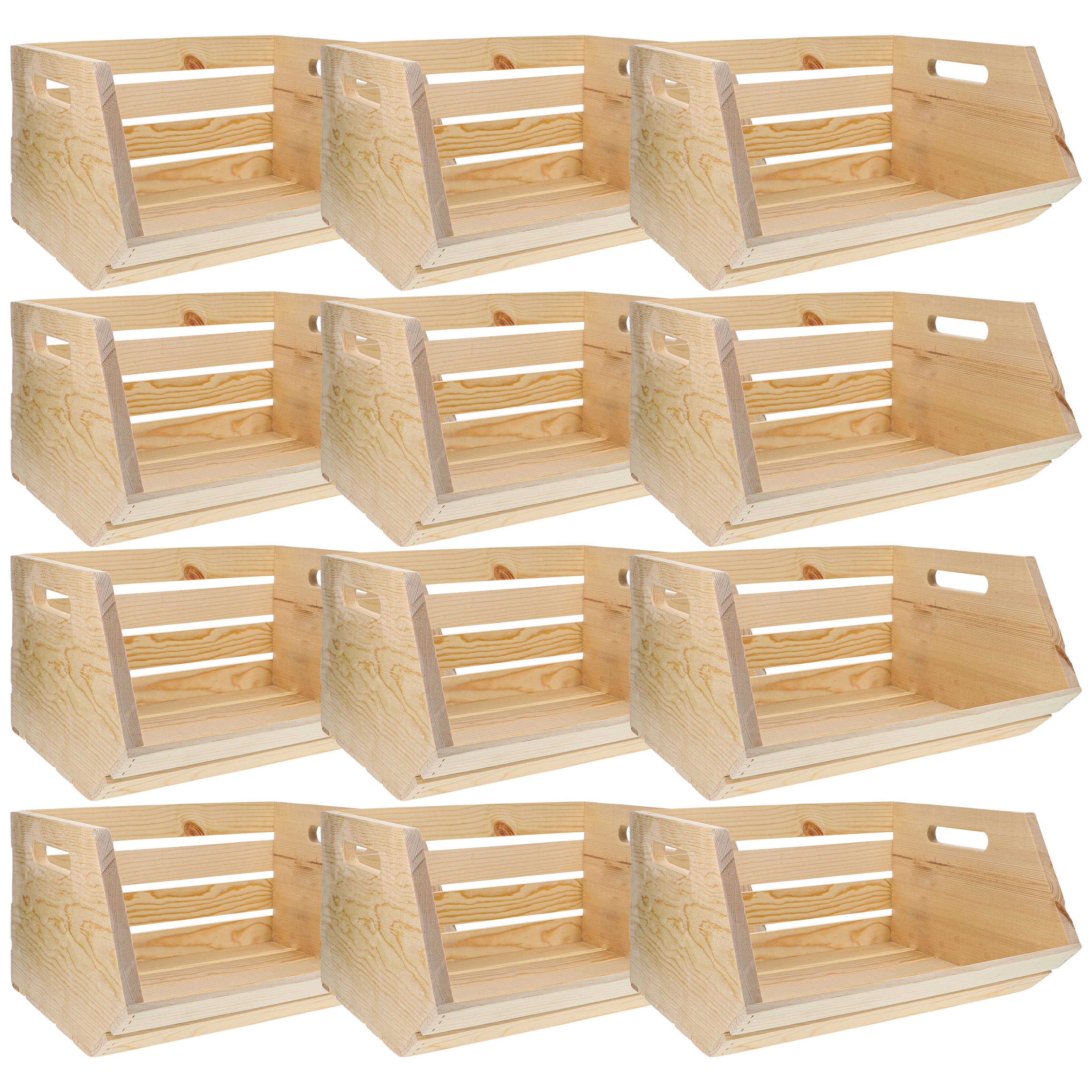 12 Pack: 18&#x22; Stackable Wood Crate by Make Market&#xAE;