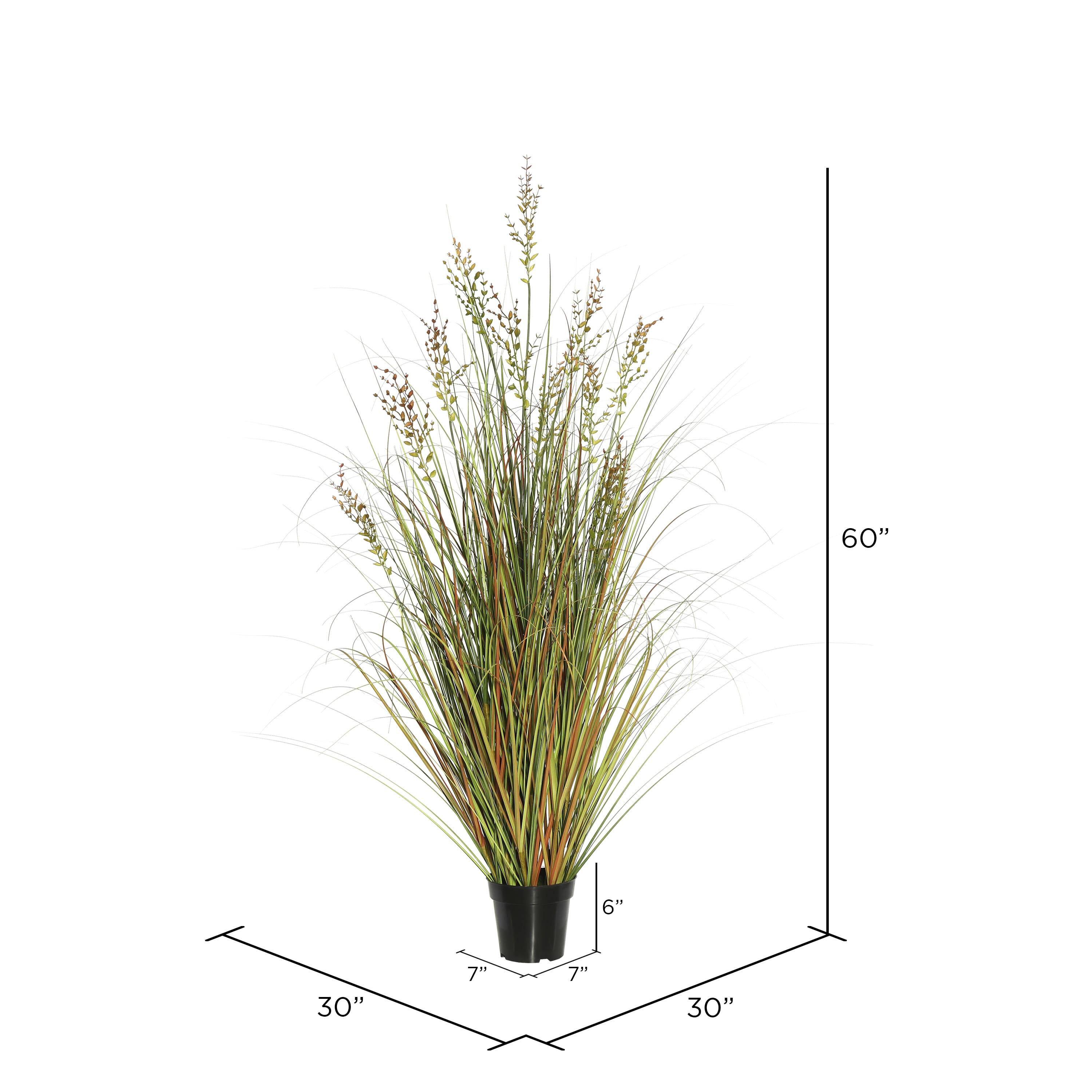 Artificial Potted Green &#x26; Brown Grass