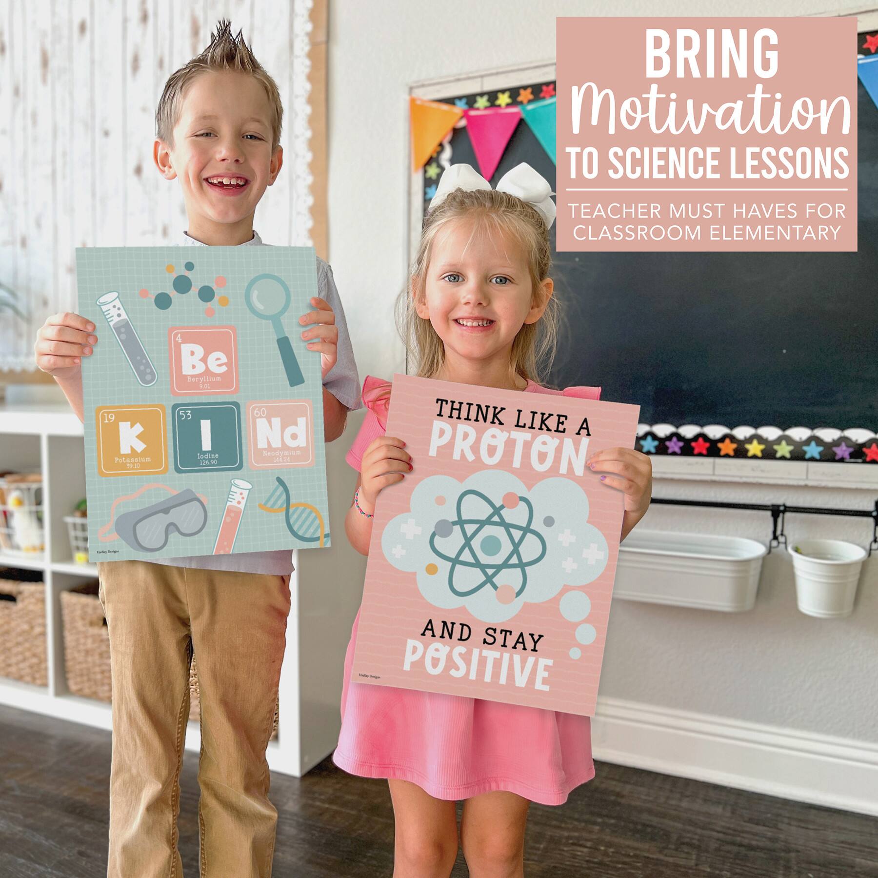 Hadley Designs 11" x 14" Boho Science Bulletin Board Classroom Décor Posters Set