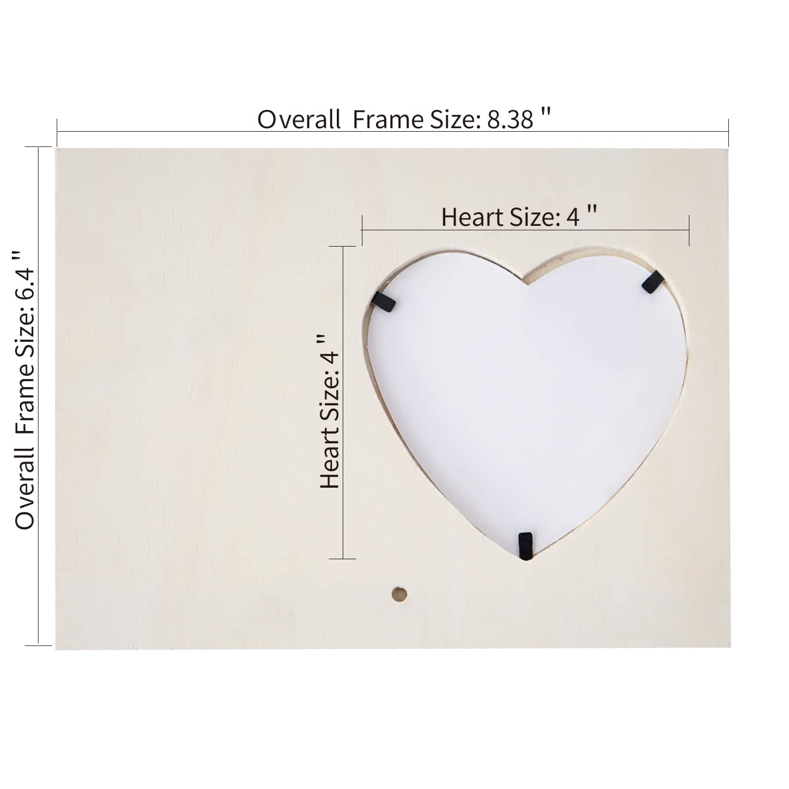 24 Pack: 8.5" x 6.5" Wood Frame with Heart Opening by Make Market®