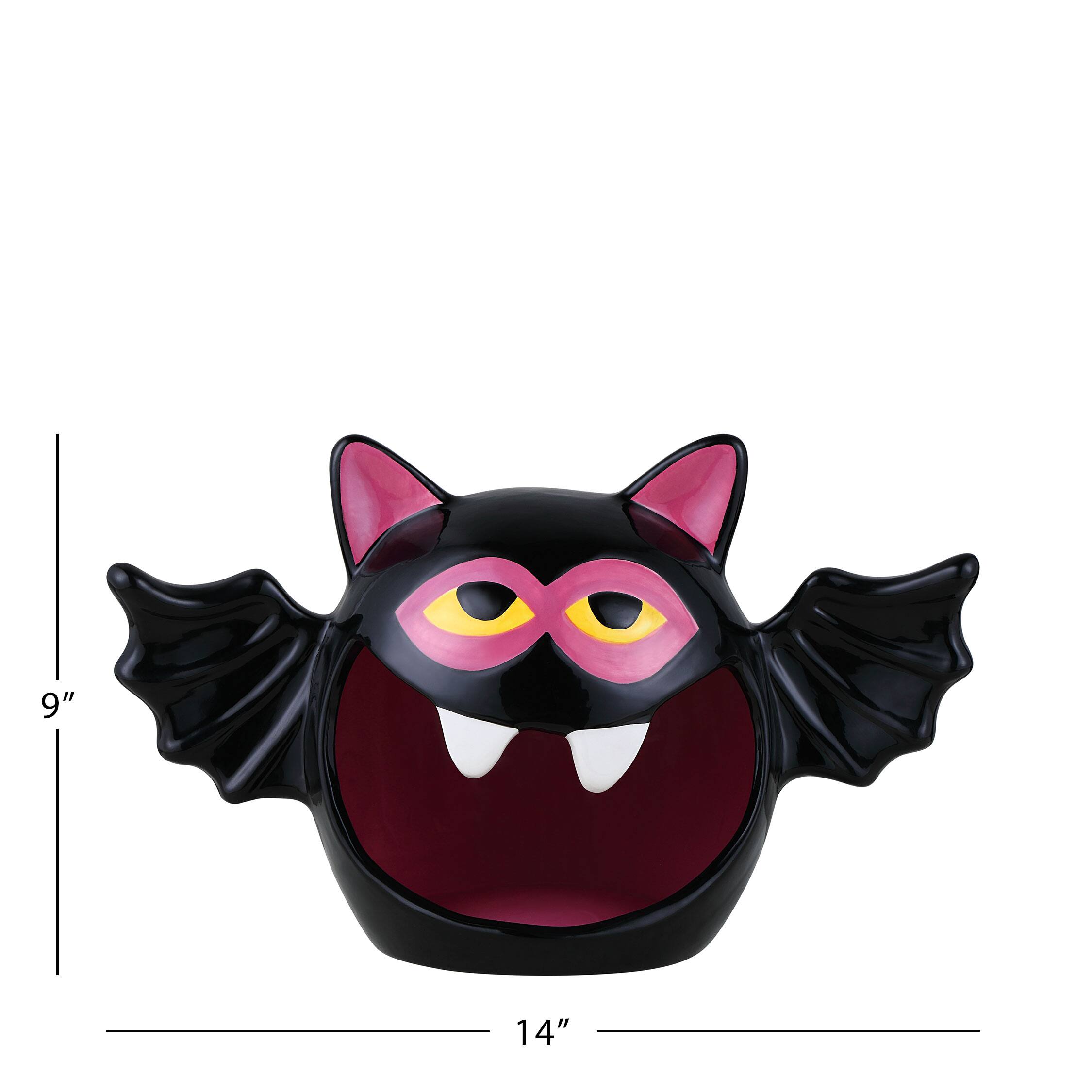 Mr. Halloween 9&#x22; Motion Activated Ceramic Bat Candy Bowl