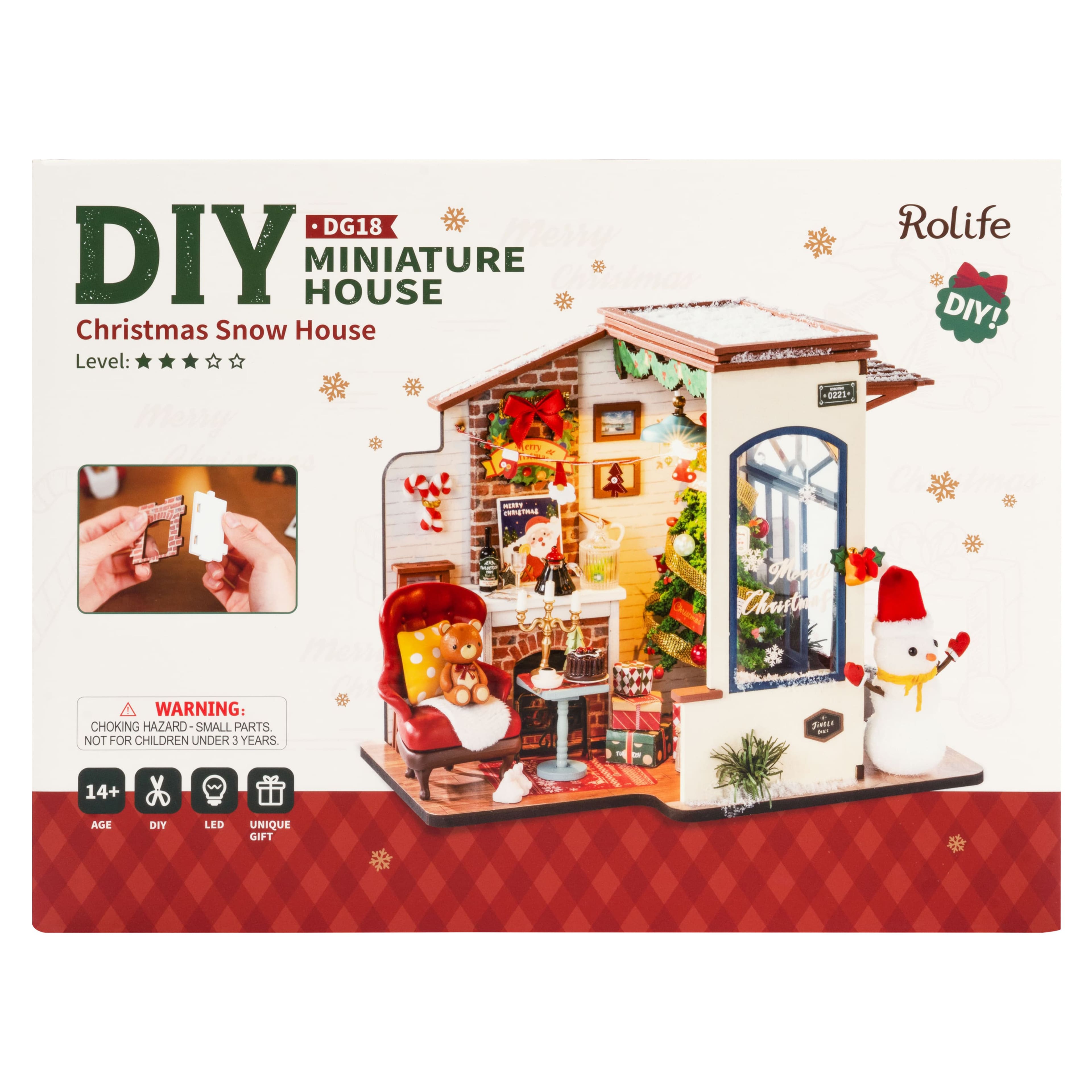 Rolife&#xAE; Christmas Snow House DIY Miniature House Kit