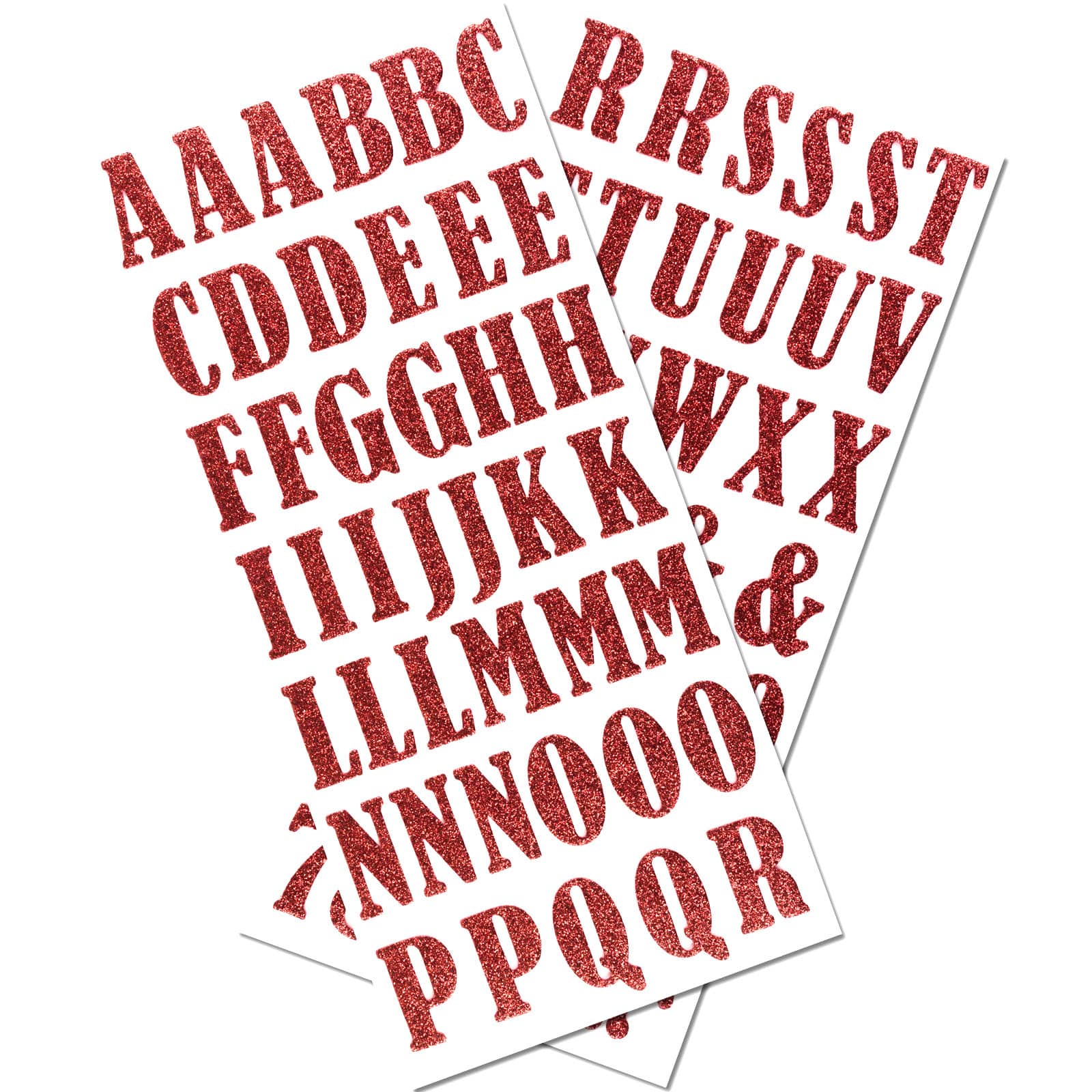 12 Pack: Red Bernhard Condensed Glitter Alphabet Stickers by Recollections™