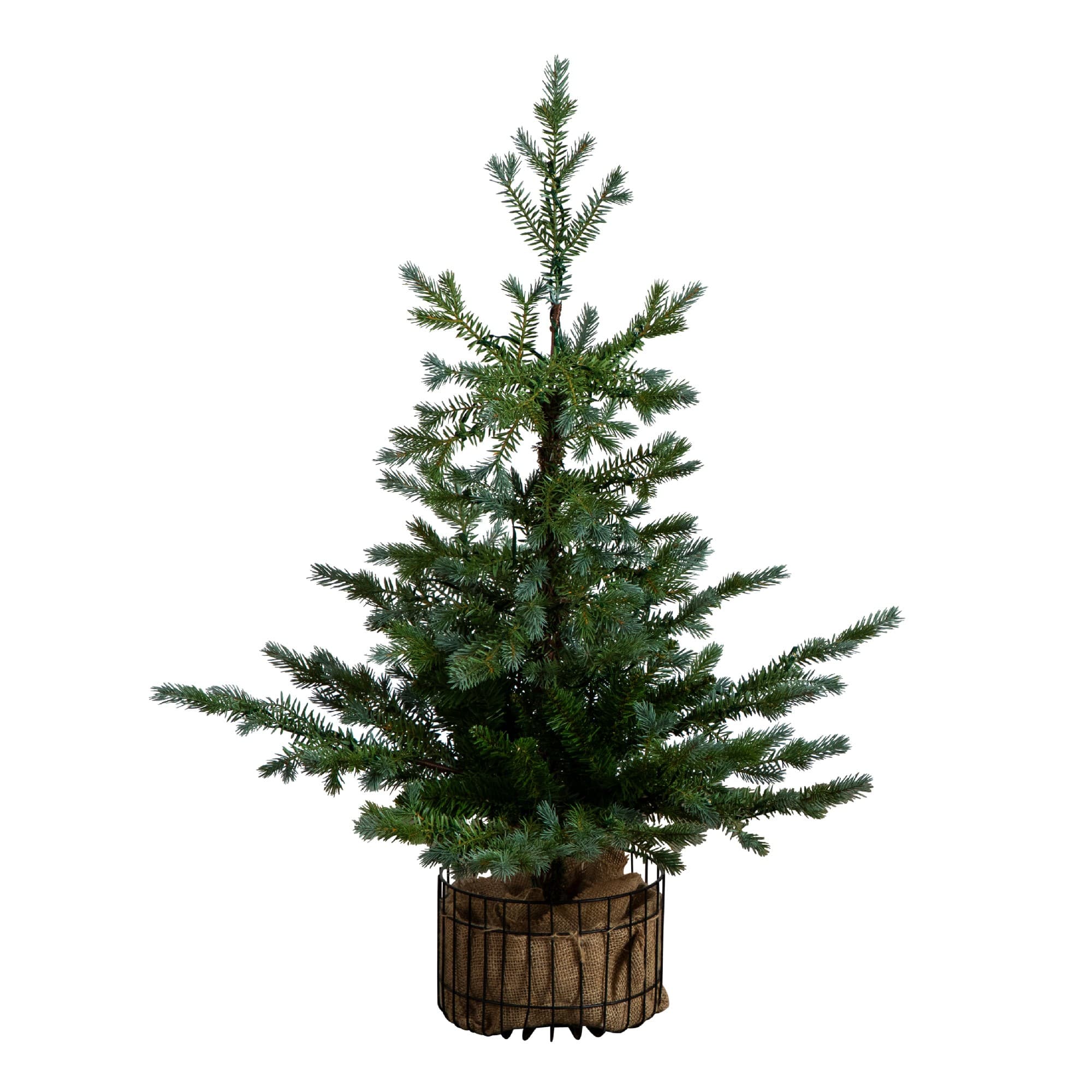 3ft. Pre-Lit Artificial Christmas Tree in Jute Wire Planter with 30 Warm White LED Lights