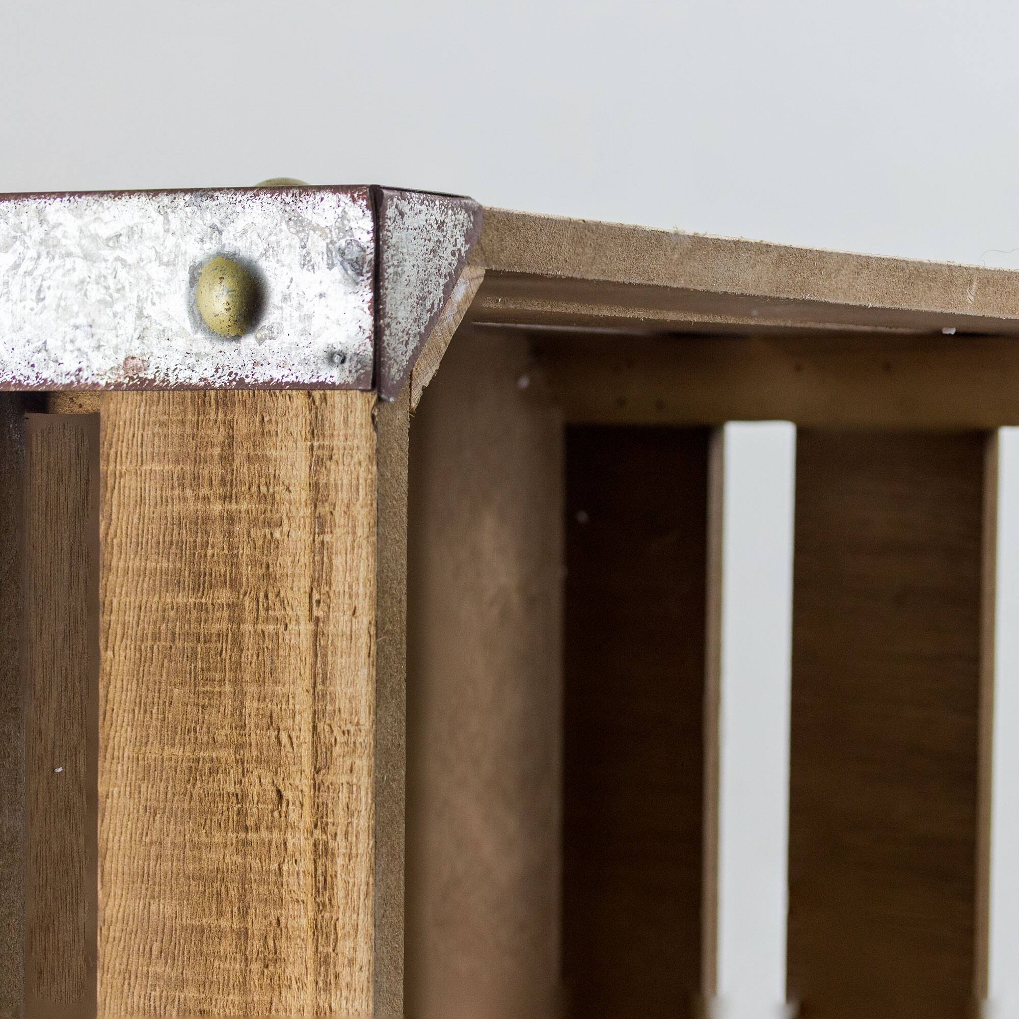 13" Rustic Wood Storage Crate