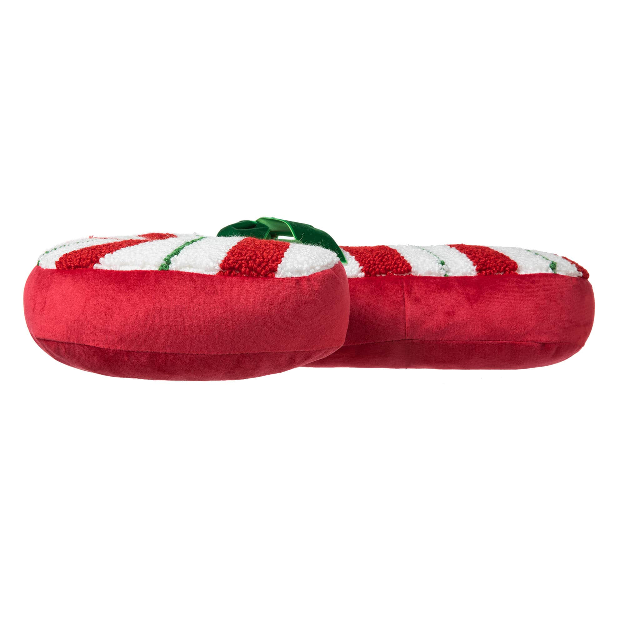 Glitzhome&#xAE; 15.75&#x22; Hooked Christmas Candy Cane Pillow