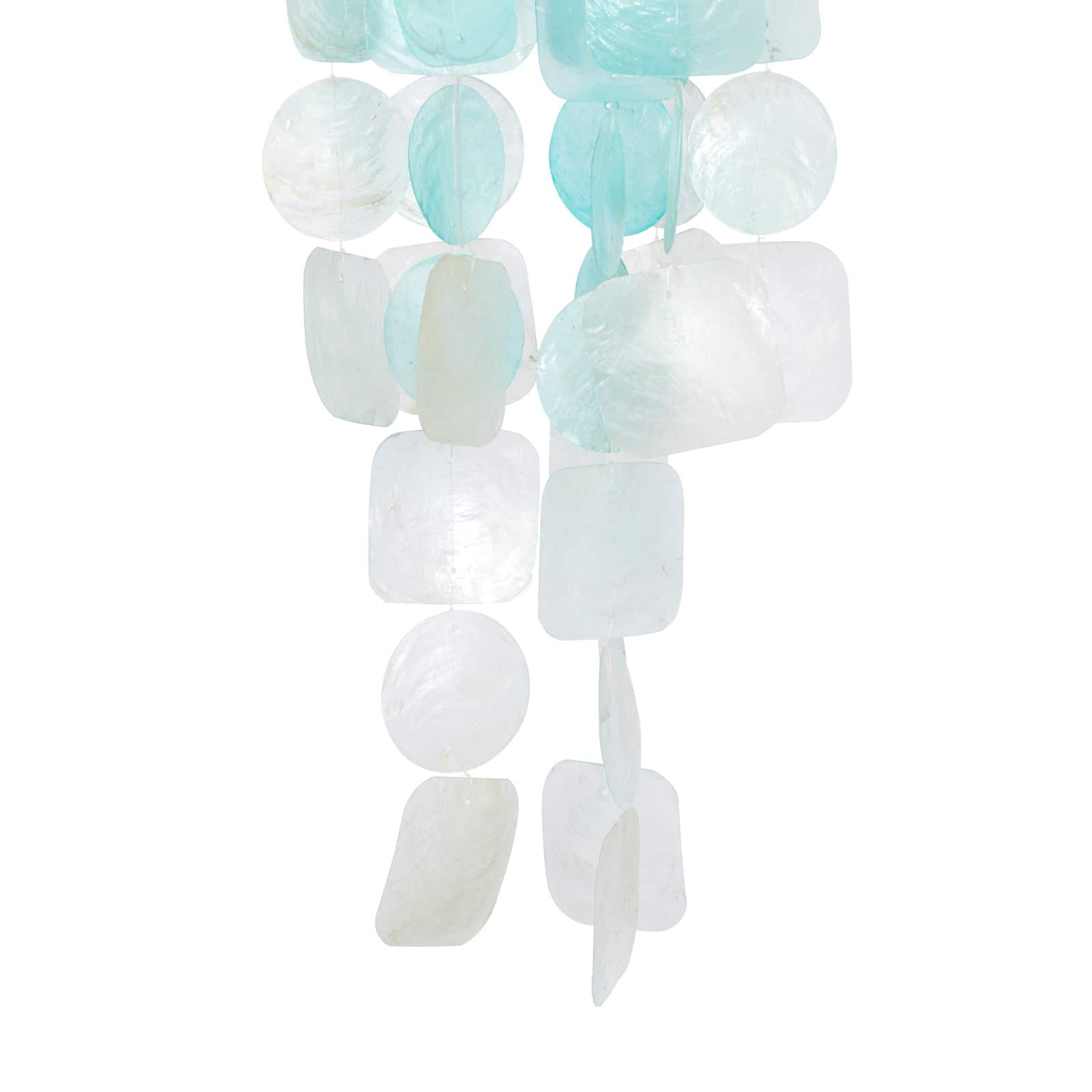 Blue Capiz shell Coastal Windchime, 24&#x22;