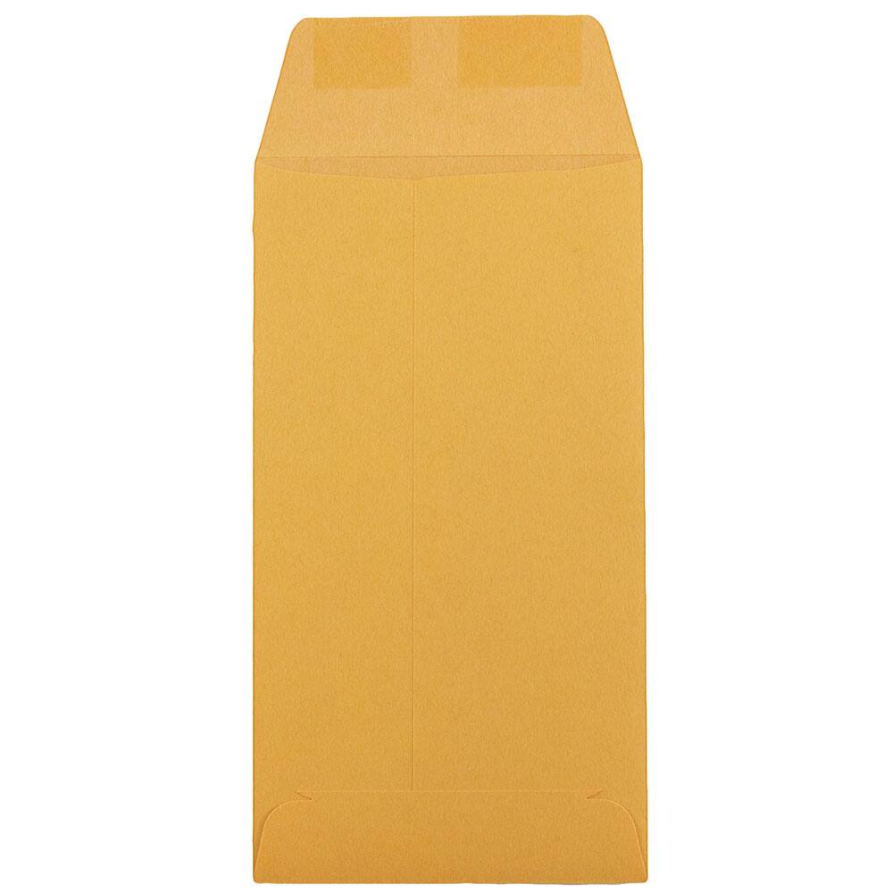 JAM Paper 3.5&#x22; x 6.5&#x22; Brown Kraft Recycled Coin Business Envelopes, 100ct.