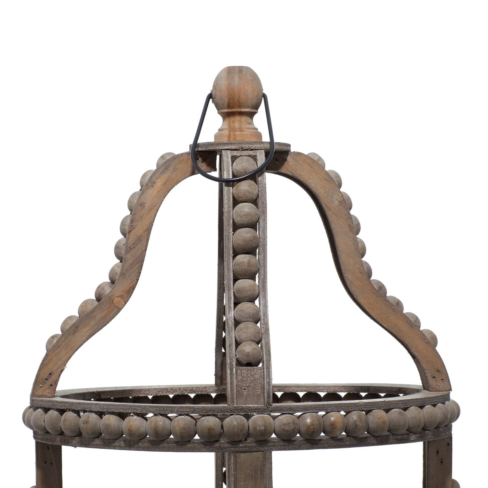Brown Recycled wood Natural Candle Holder Lantern, 29&#x22; x 13&#x22; x 10&#x22;