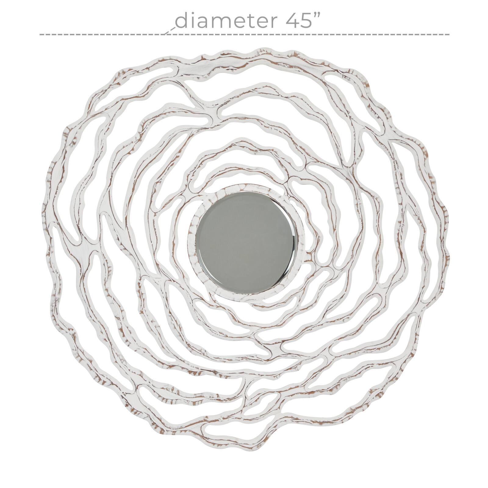 The Novogratz 45" White Coastal Wood Wall Mirror