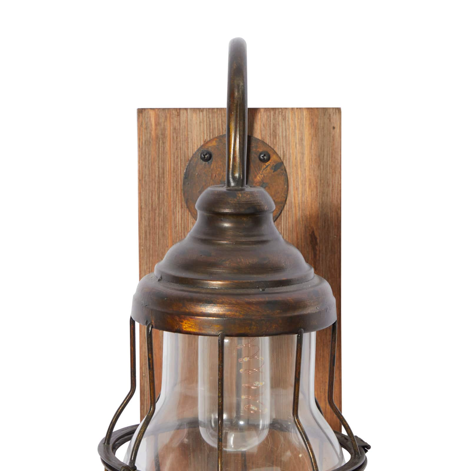 17&#x22; Brown Iron Industrial LED Wall Sconce