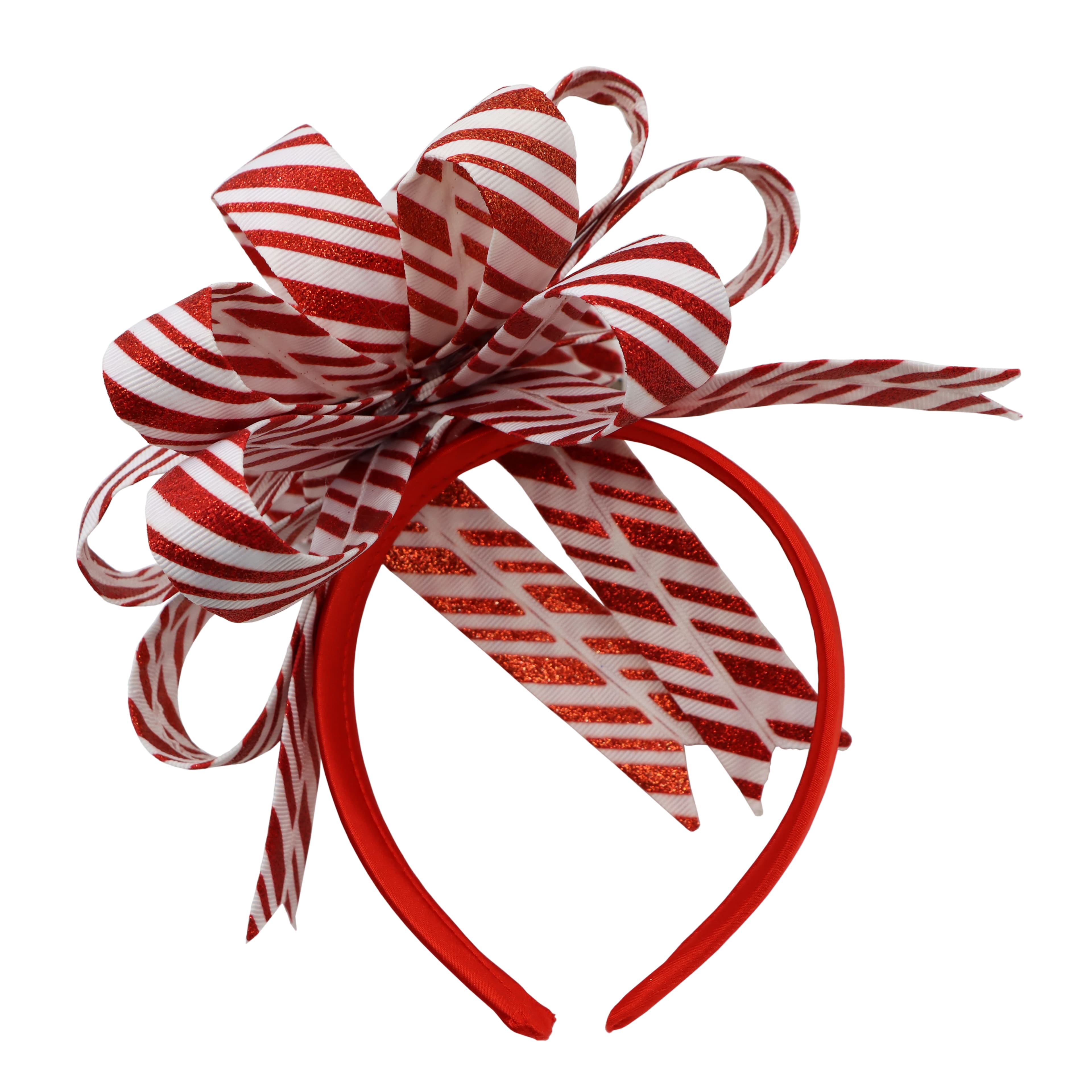 Red & White Candy Cane Stripes Bow Headband by Celebrate It™