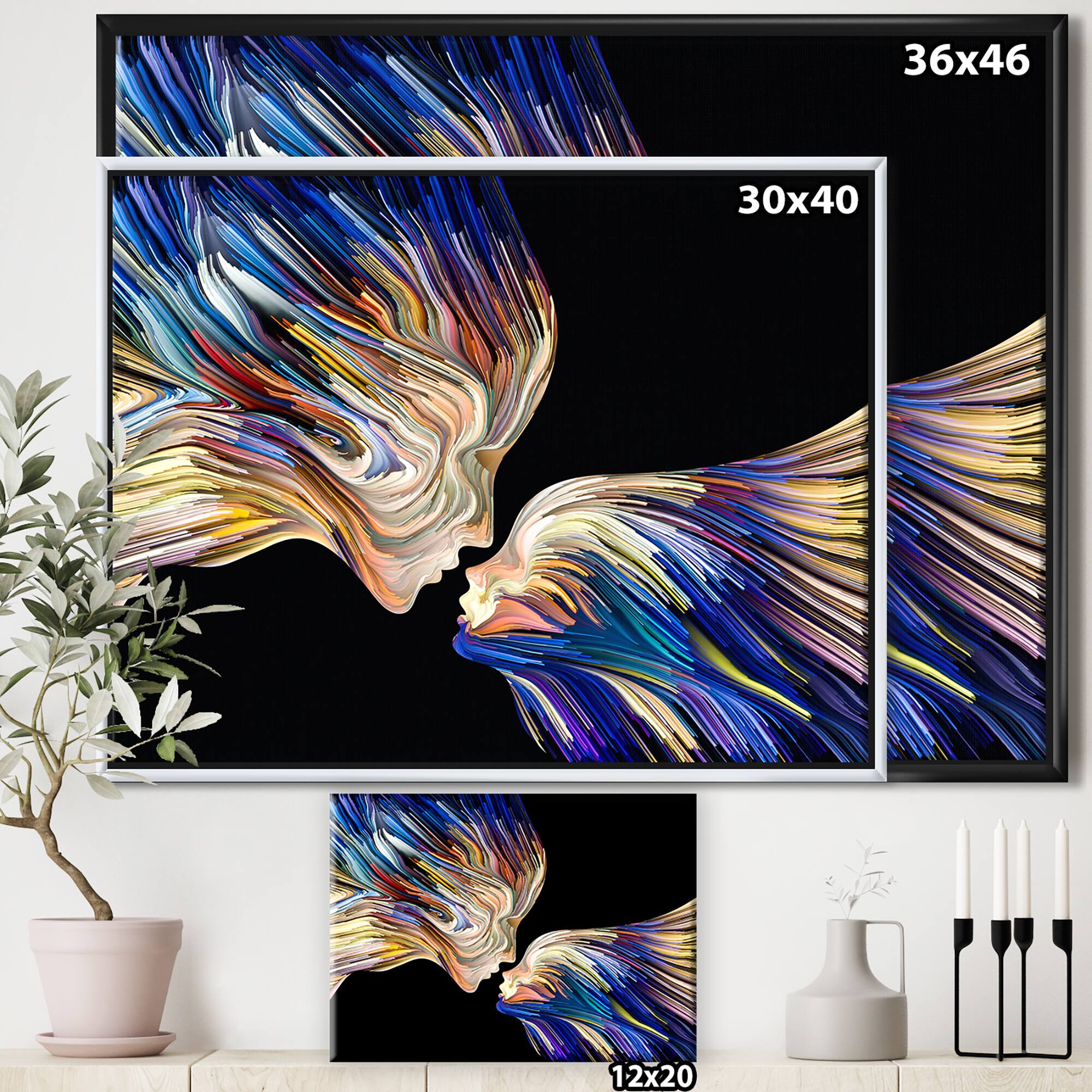 Designart - Metaphorical Mind Painting - Sensual Framed Canvas Art Print