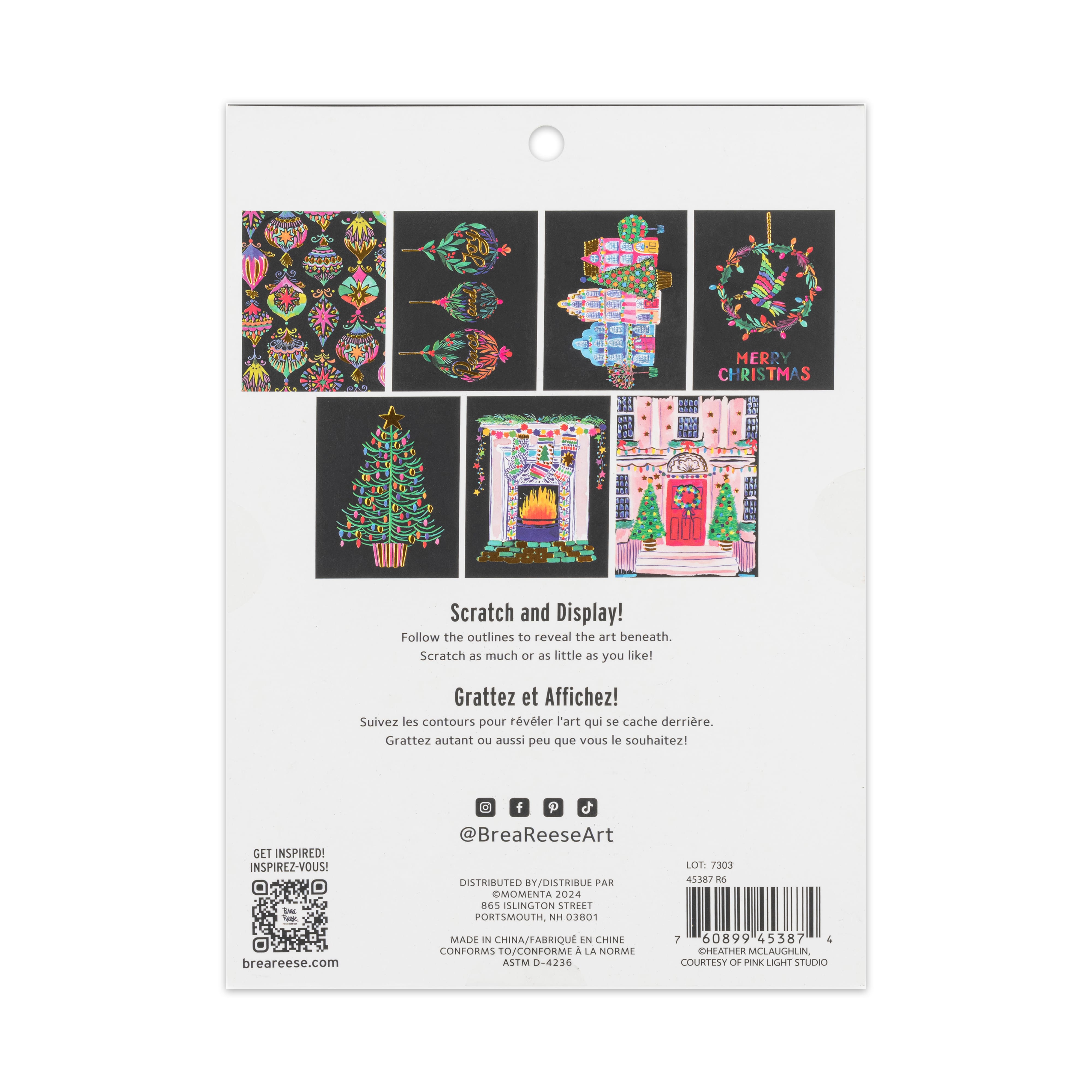 Brea Reese&#x2122; 6&#x22; x 8&#x22; Holiday Brights Scratch Art Paper Pad