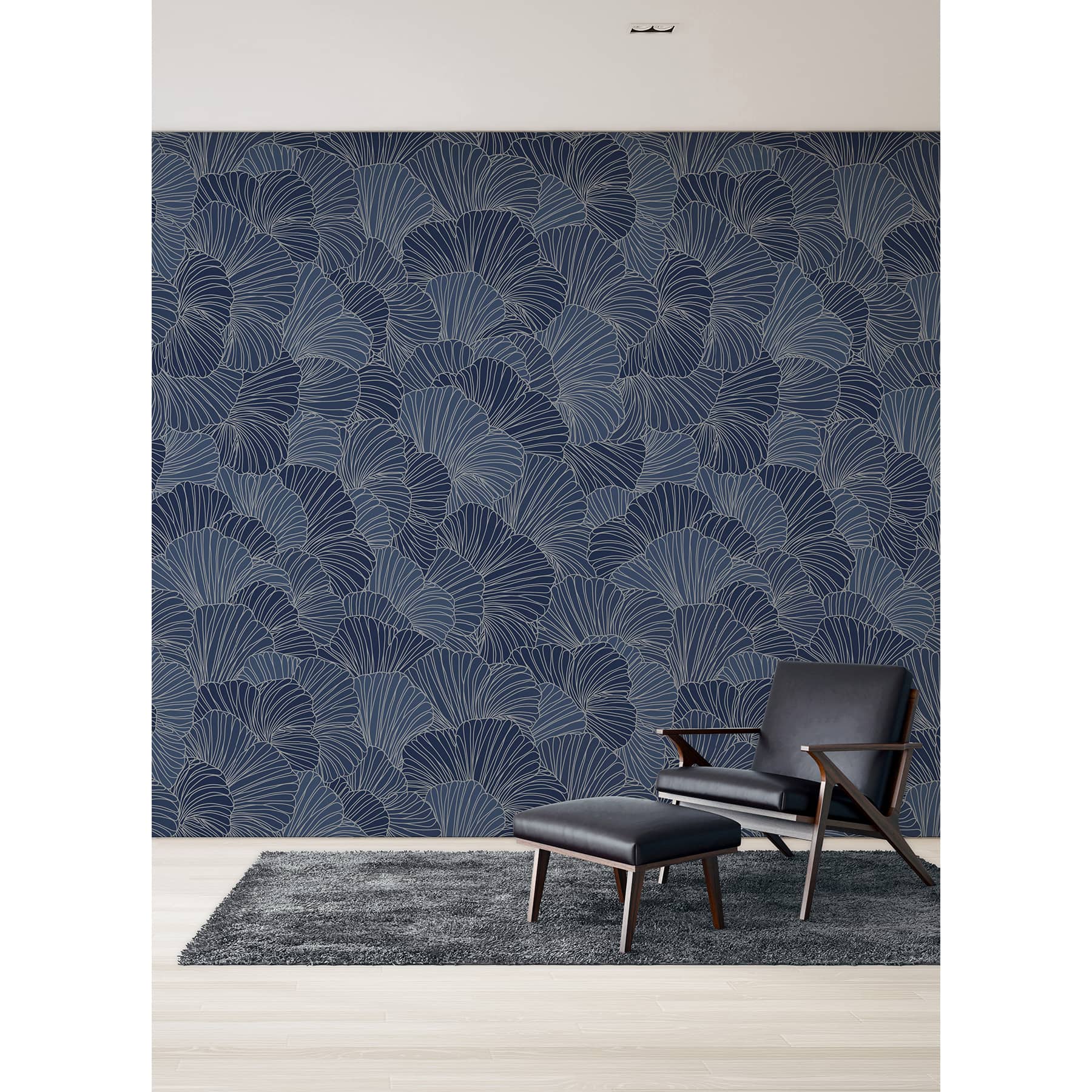 Katie Hunt Royal Blue Petals Wall Mural