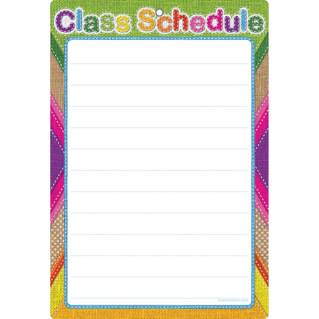 Get the Smart Poly™ Burlap Stitched Class Schedule Chart w ...