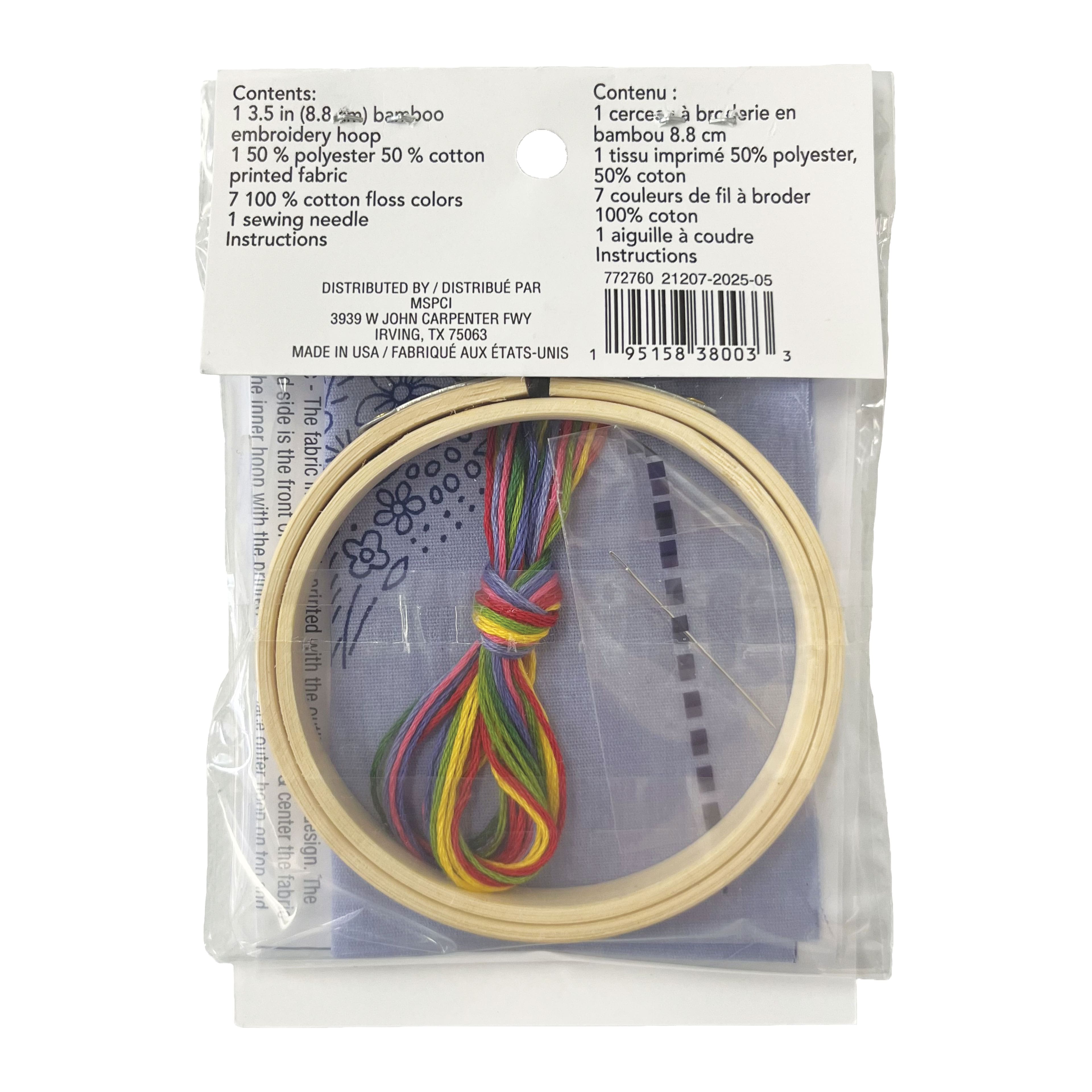 3.5&#x22; Floral Heart Stamped Design Embroidery Kit with Hoop by Loops &#x26; Threads&#xAE;