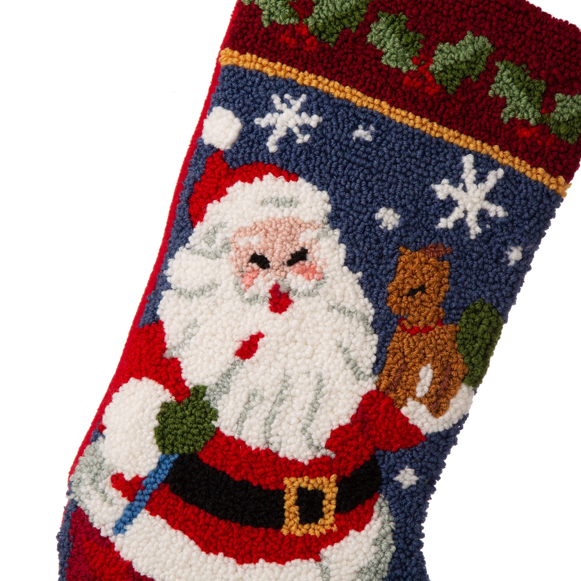 Glitzhome&#xAE; 19&#x22; Santa Hooked Stocking