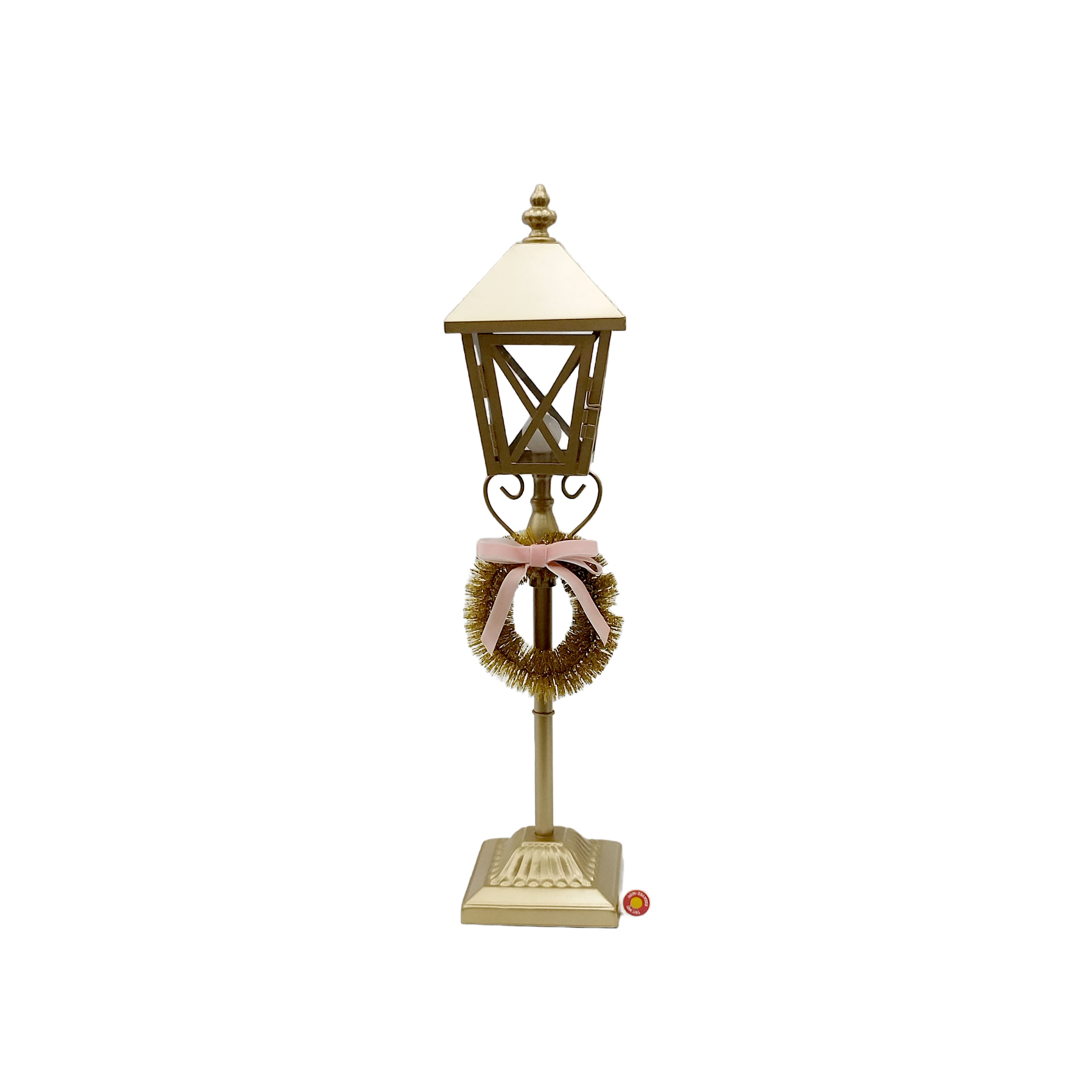 23.75&#x22; Gold Street Lamp with Wreath LED Tabletop D&#xE9;cor by Ashland&#xAE;