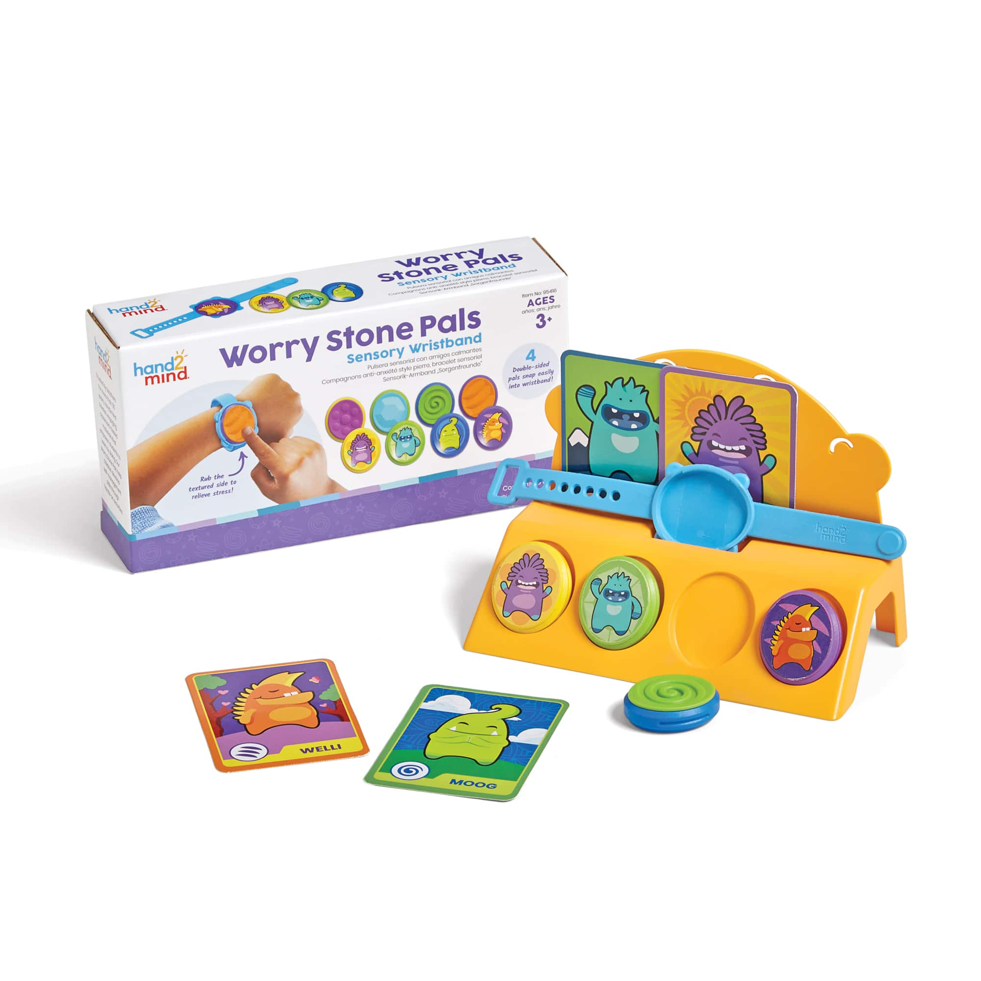 hand2mind Worry Stone Pals Sensory Wristband Set