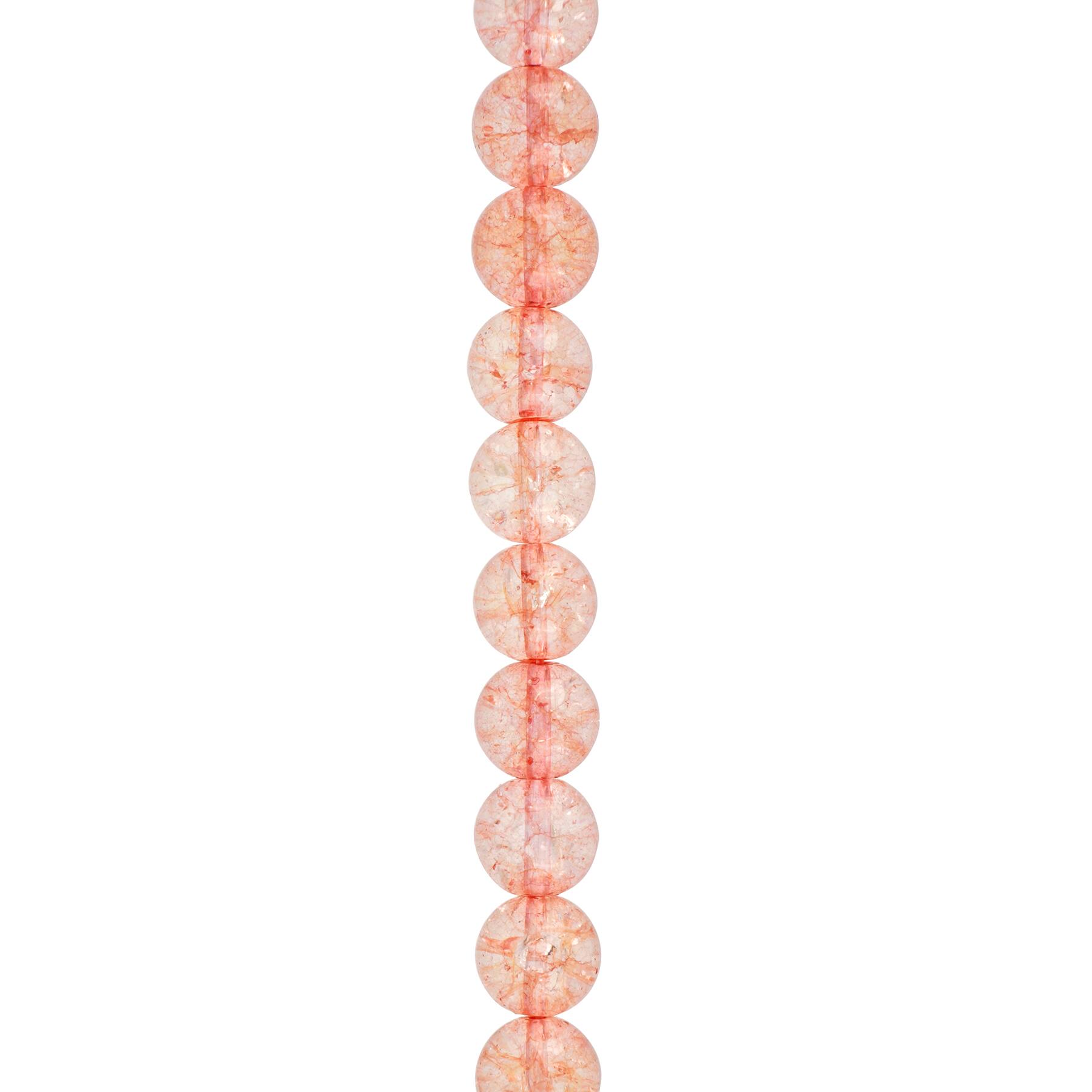 12 Pack: Pink Dyed Quartz Round Beads by Bead Landing™