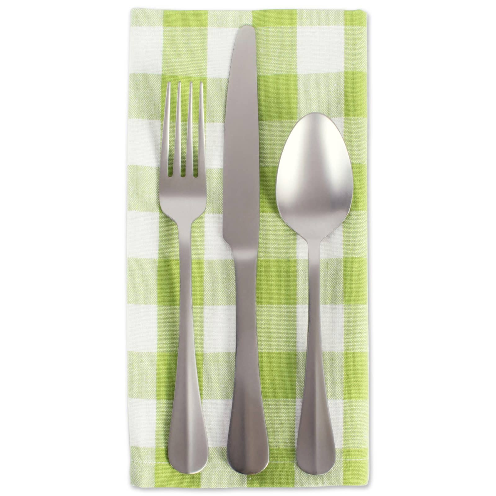 DII&#xAE; Green Apple &#x26; White Check Cloth Dinner Napkins, 6ct.