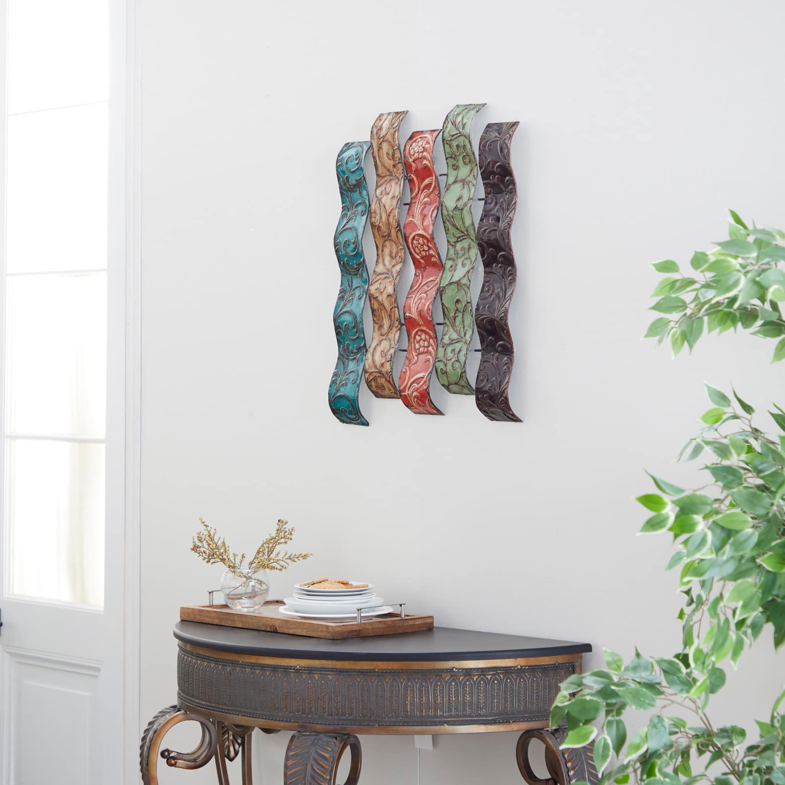 Multicolored Metal Traditional Abstract Wall Décor