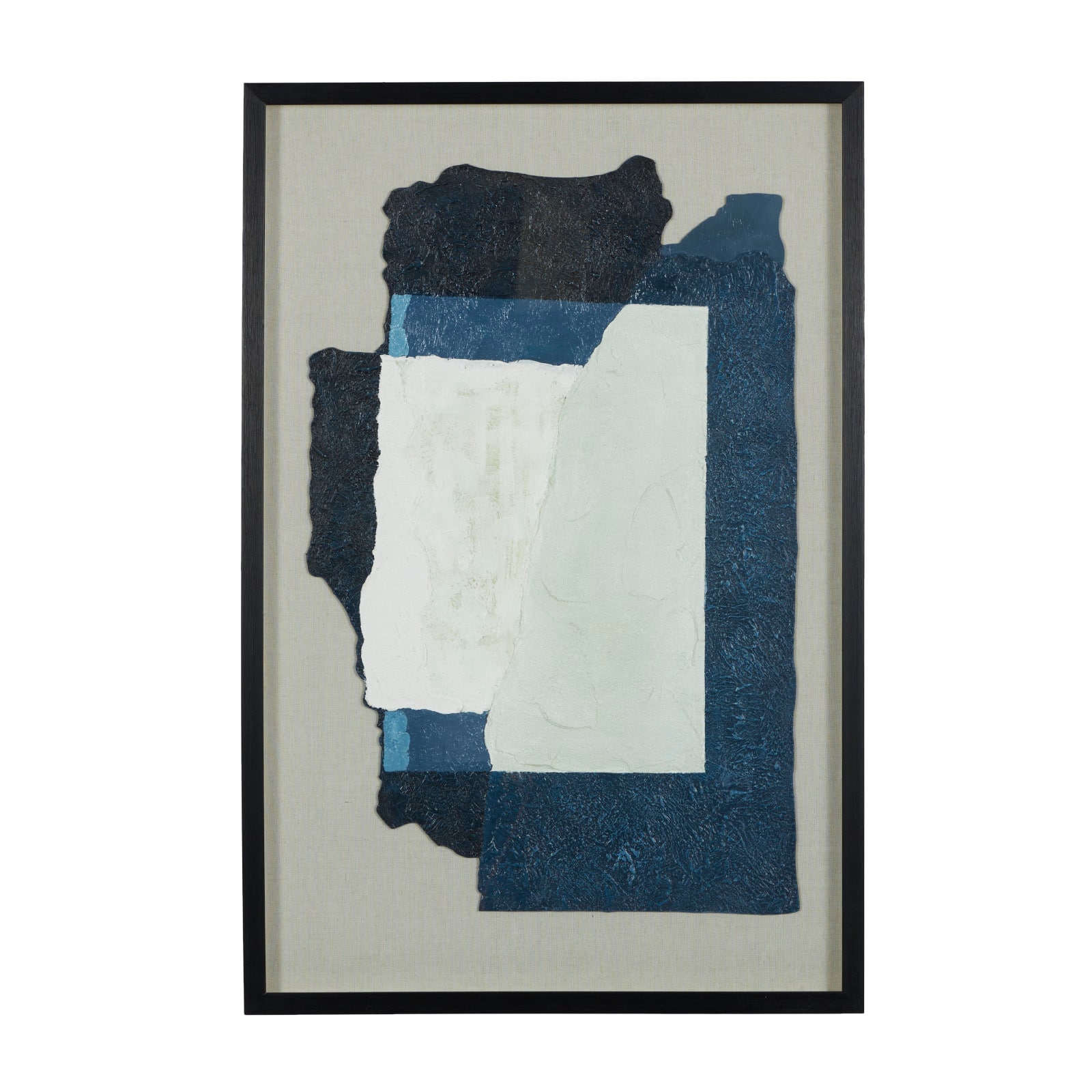 The Novogratz Gray & Blue Mixed Media Framed Canvas Wall Art
