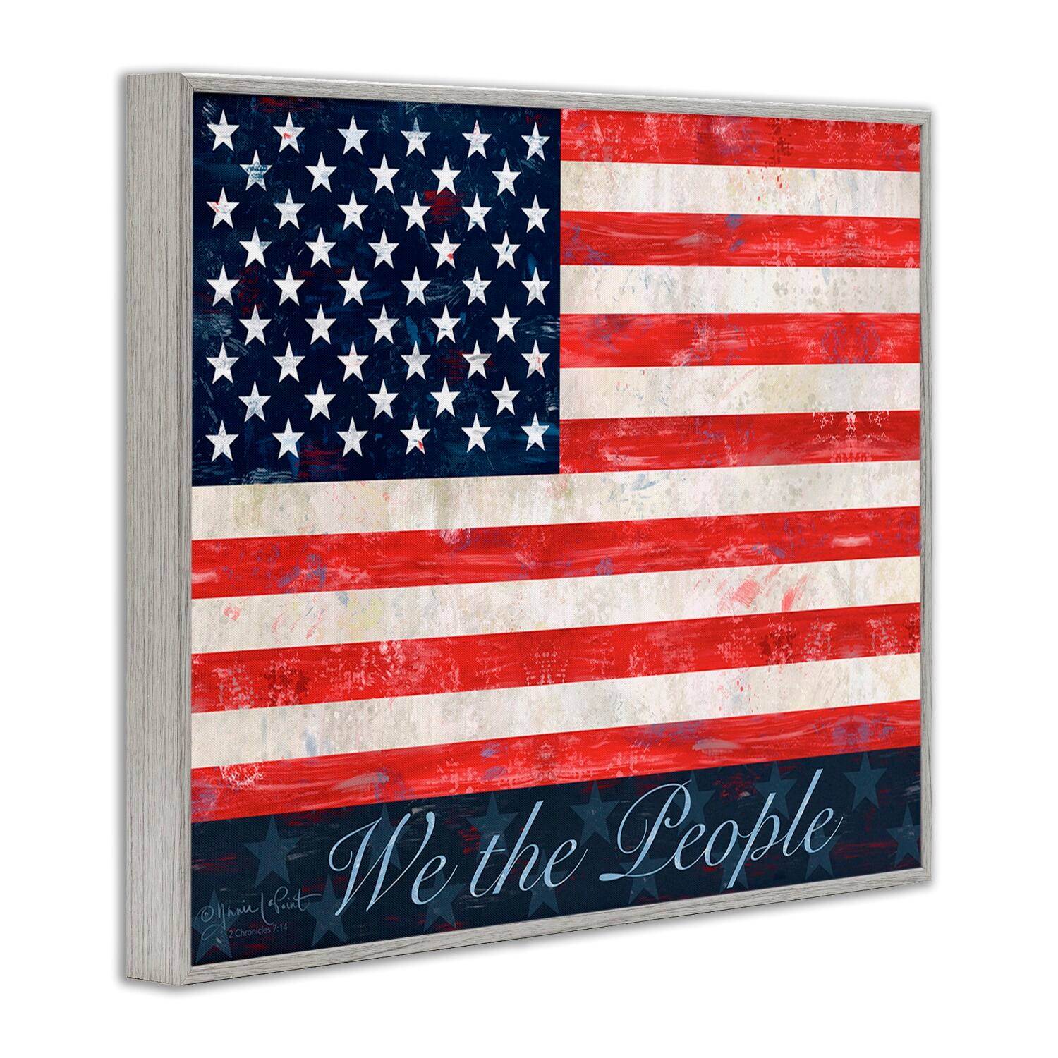 Stupell Industries We The People Flag Framed Giclee Art
