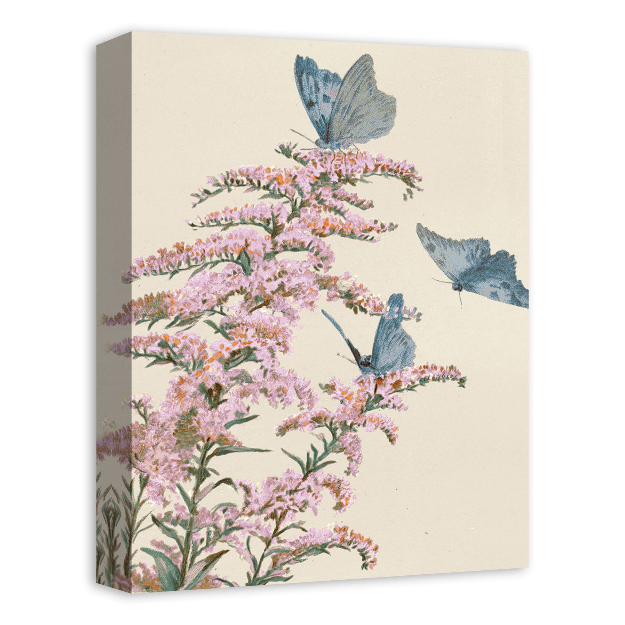 Butterflies And Lilac 12" x 16" Canvas Wall Art