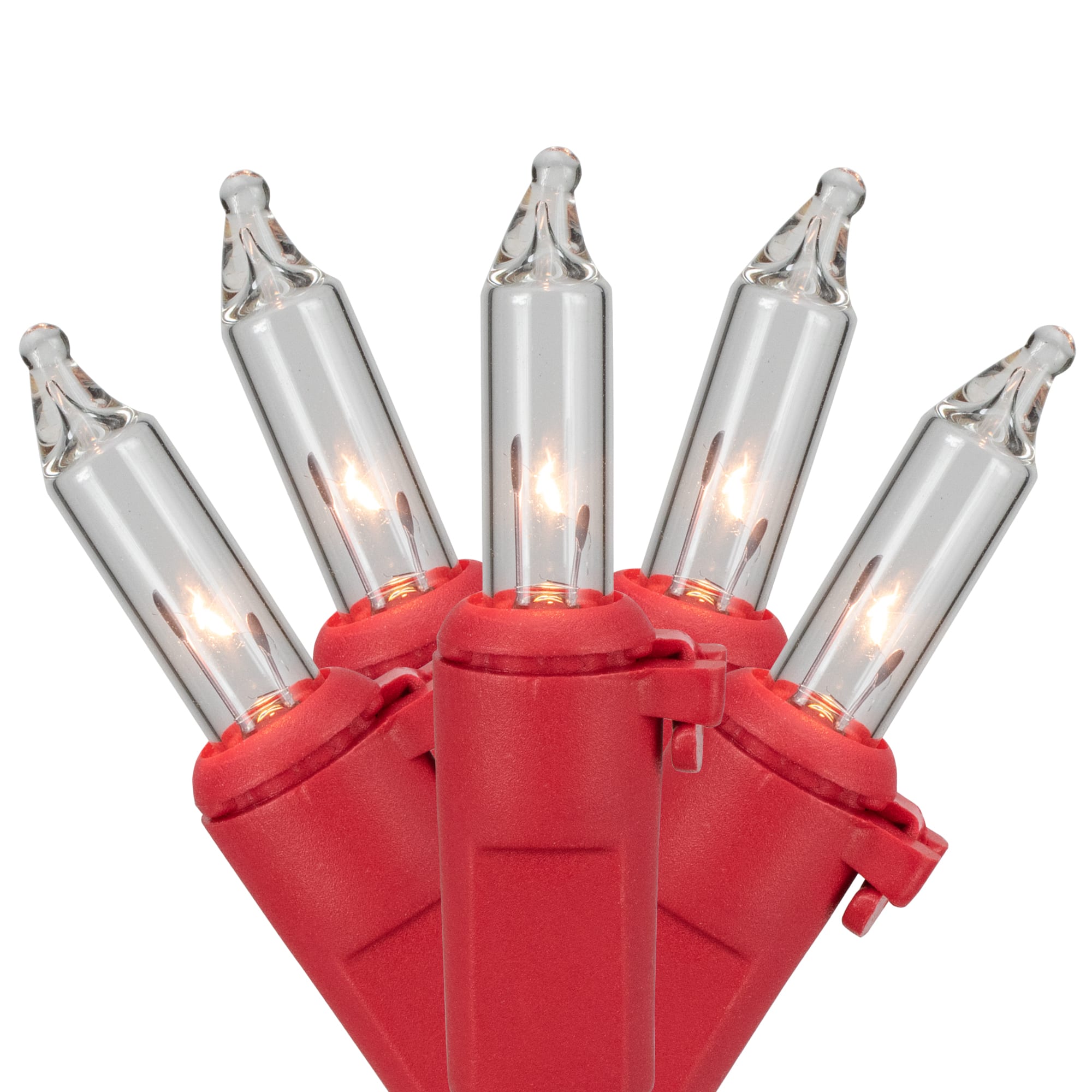 50ct Clear Mini Valentine's Day Light Set 10ft Red Wire