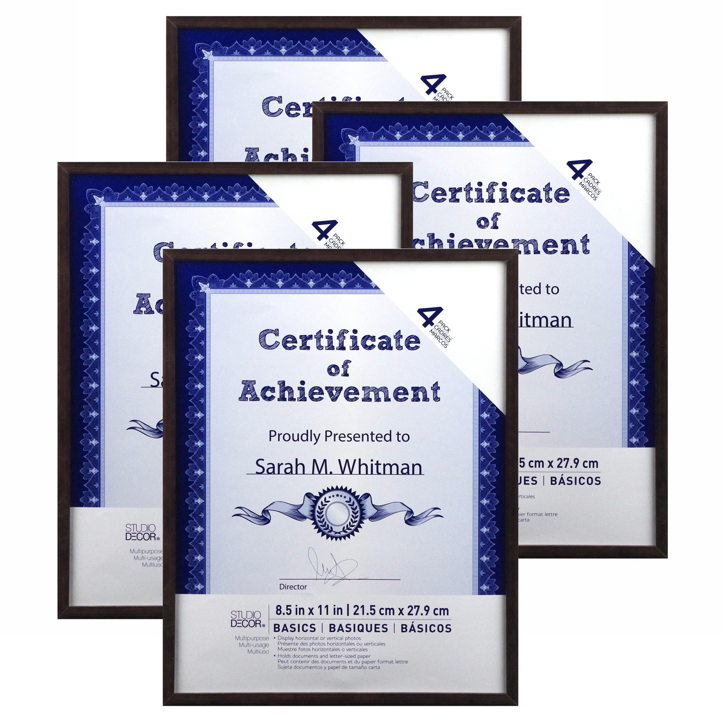 4 Pack Basics 8.5" x 11" Multipurpose Wall Frames by Studio Décor®