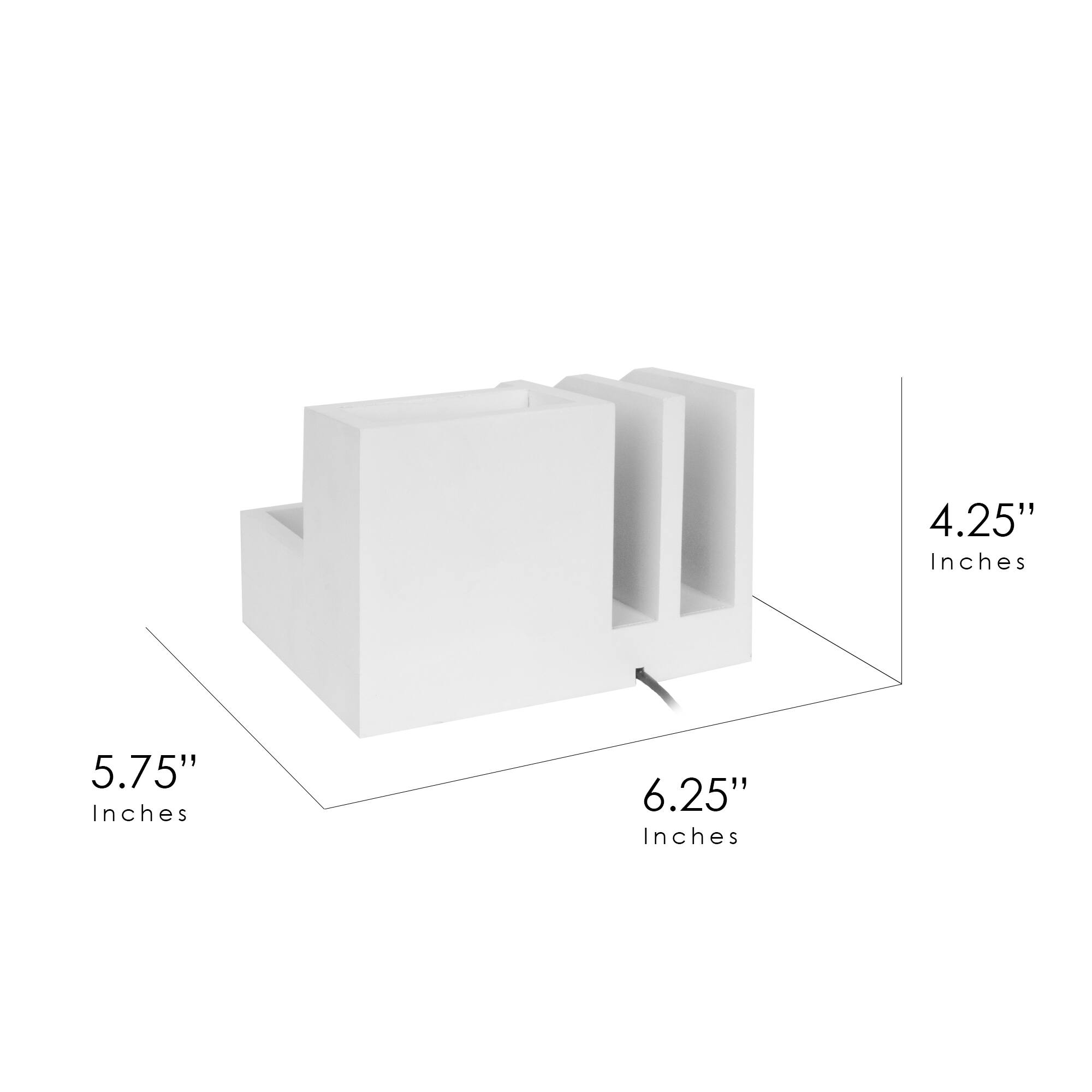 American Art D&#xE9;cor&#x2122; White All-in-One Desk File Organizer with USB Charger