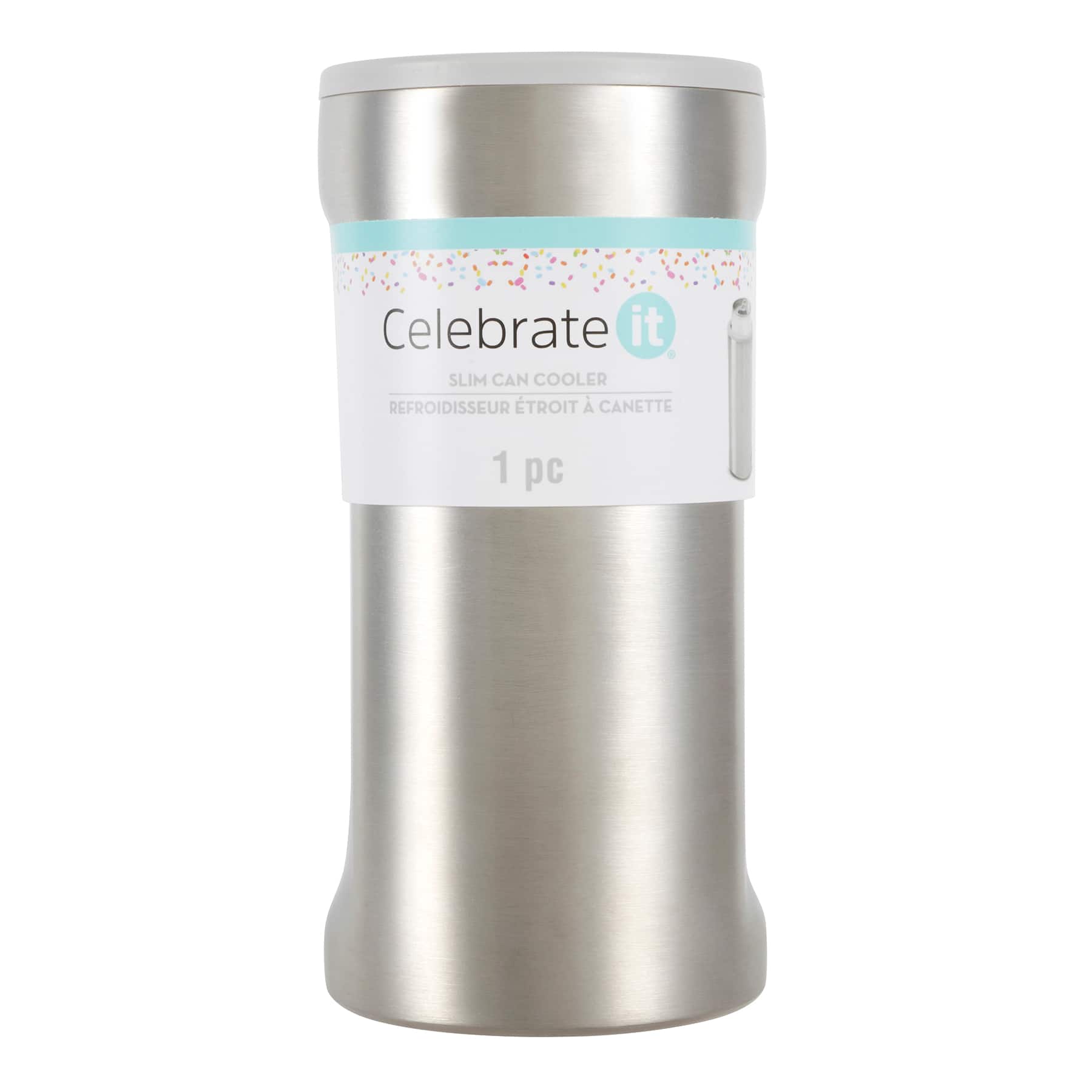 12oz. Stainless Steel Slim Can Cooler by Celebrate It®