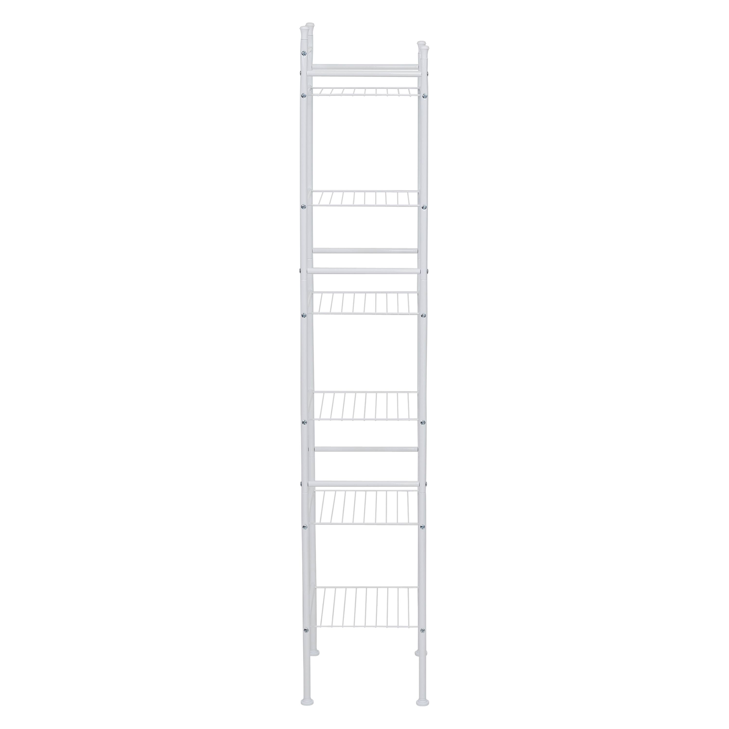 Honey Can Do White 6-Tier Bathroom Storage Shelving Unit