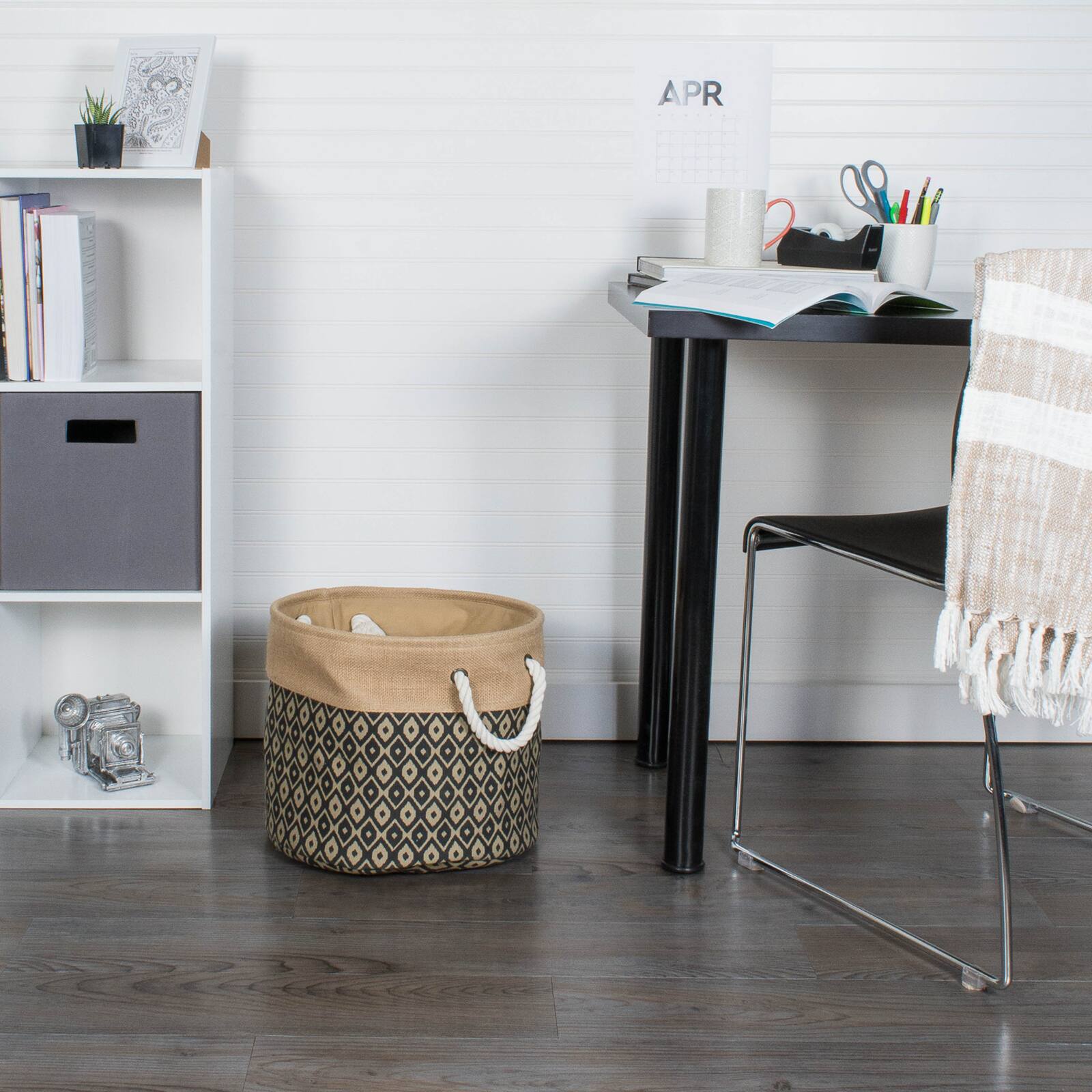 DII® 9" Ikat Round Burlap Bin