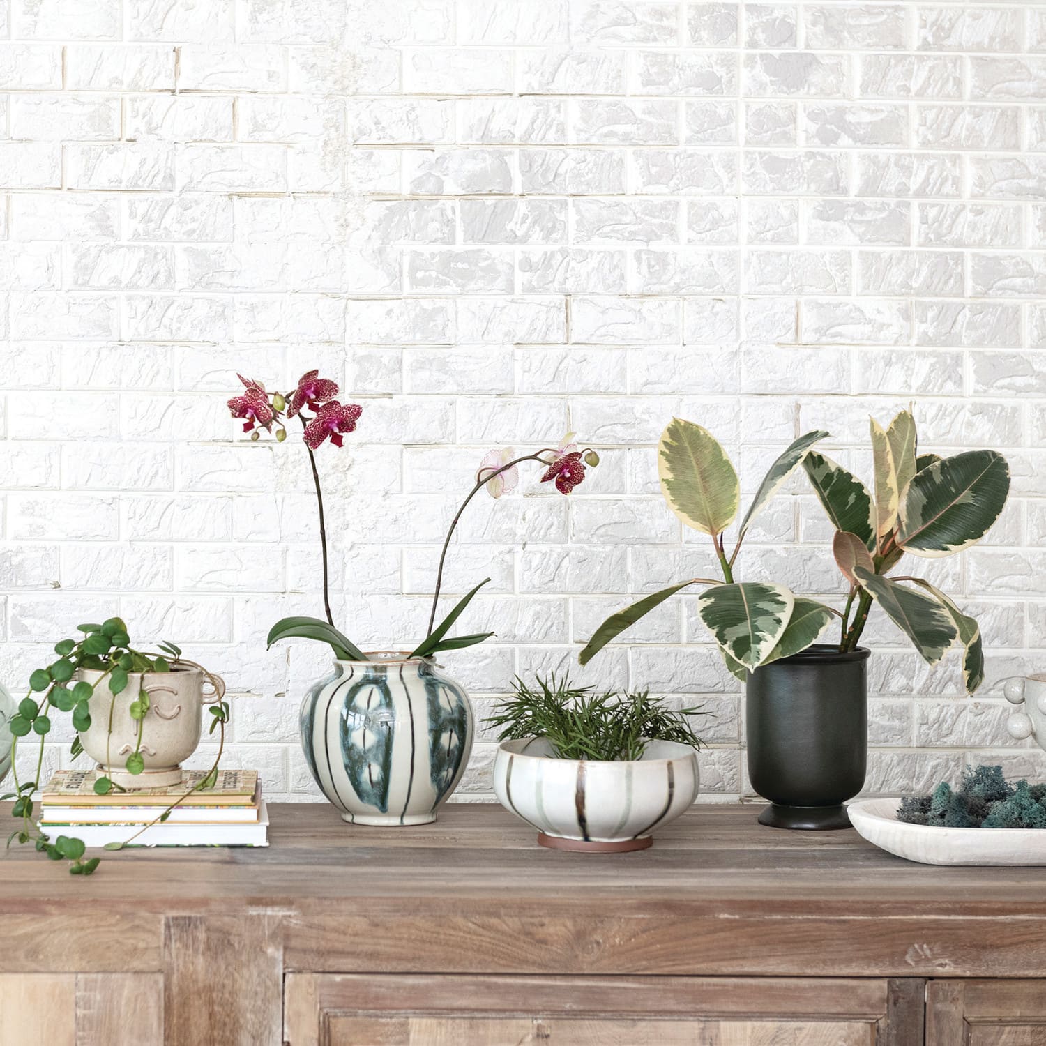 Hello Honey® 8.75" Green Reactive Glaze Round Stoneware Vase