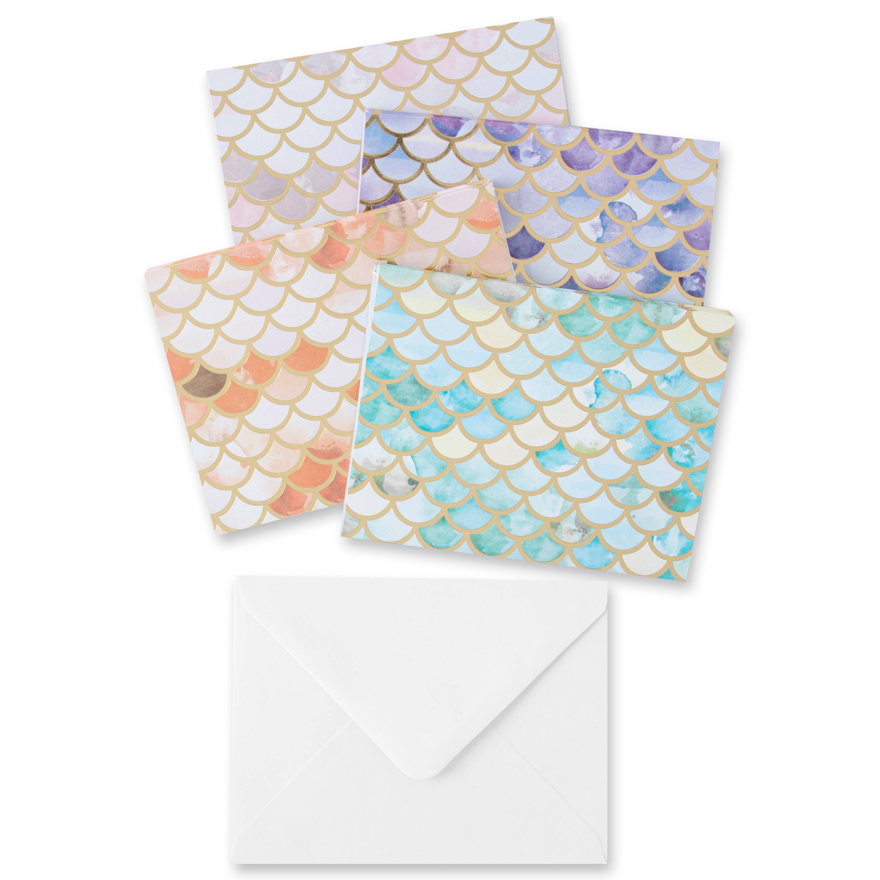 12 Packs: 40 ct. (480 total) Mermaid Coast Cards &#x26; Envelopes by Recollections&#x2122;, 4.25&#x22; x 5.5&#x22;