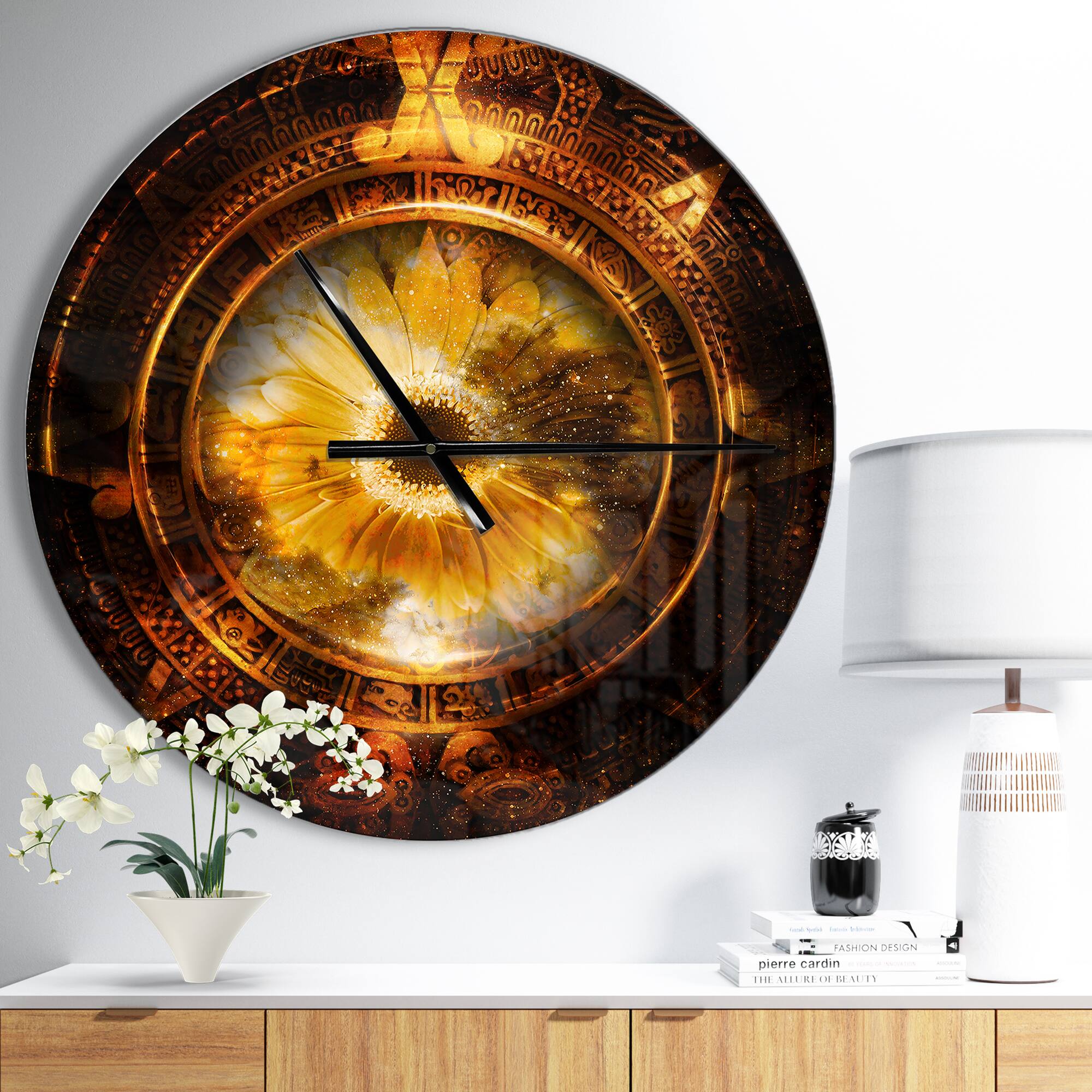 Designart Ancient Mayan Calendar Collage Wall Clock
