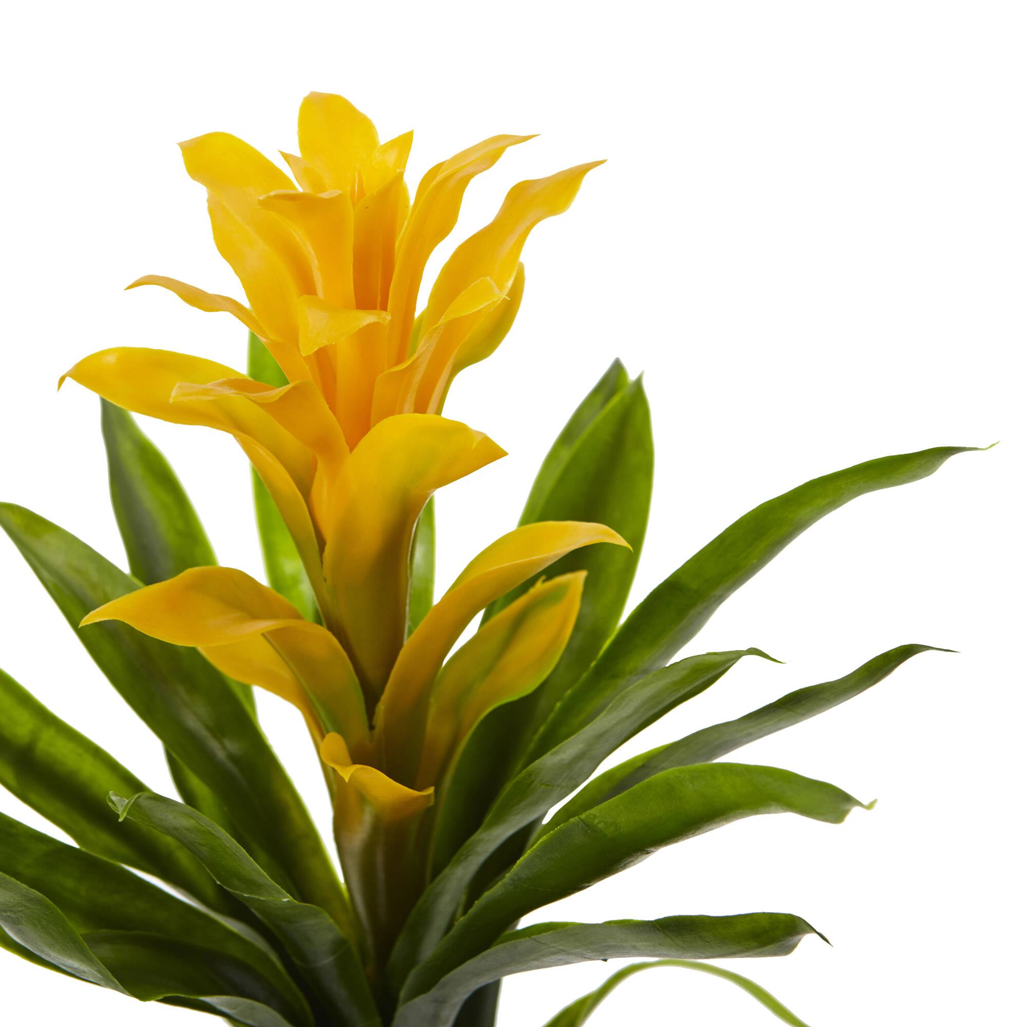15" Bromeliad Artificial Flower (Set of 4)