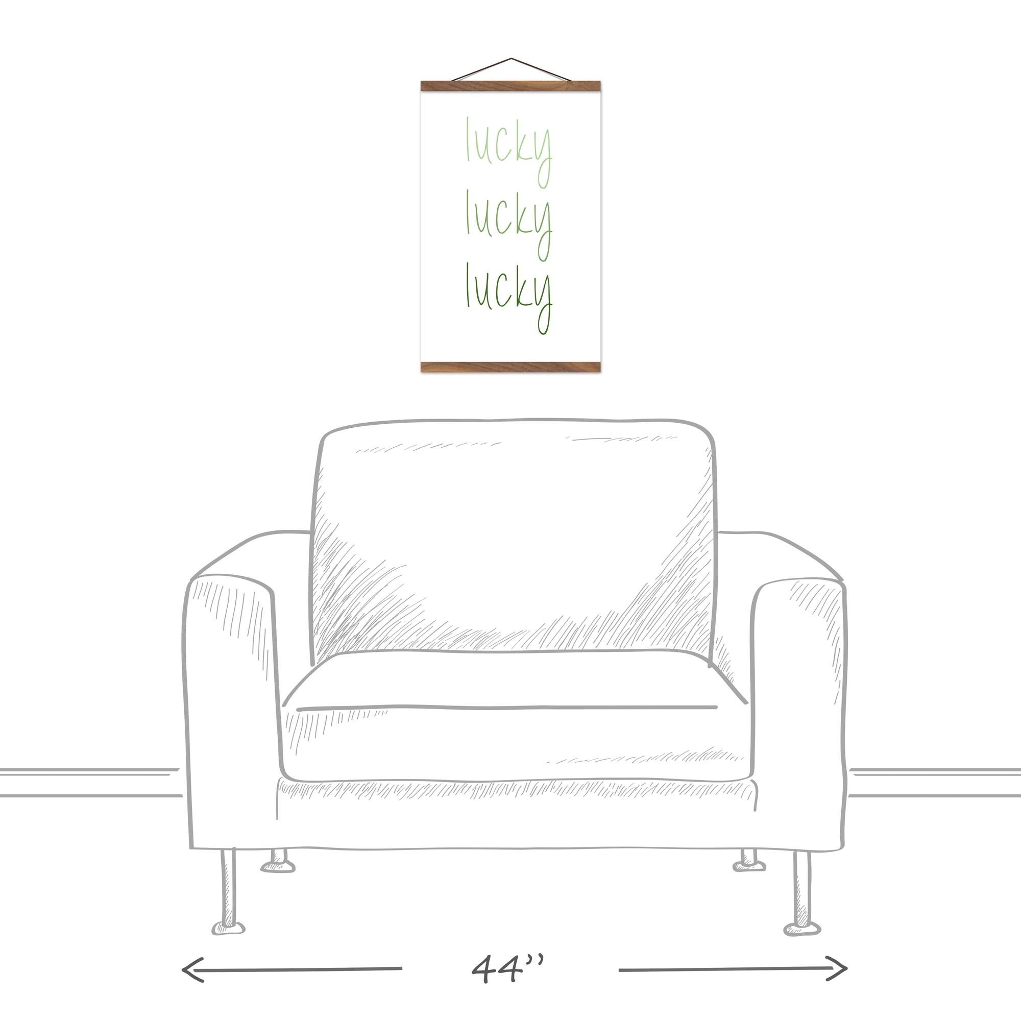 Simple Lucky Ombre Hanging Canvas 12" x 18" Teak Hanging Canvas