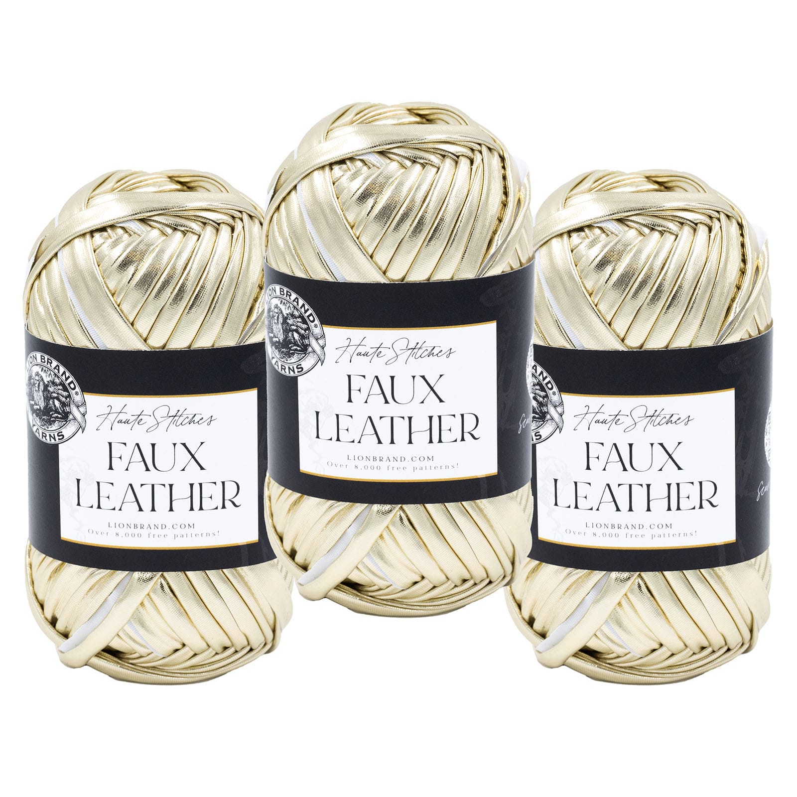 3 Pack Lion Brand&#xAE; Haute Stitches Faux Leather Yarn