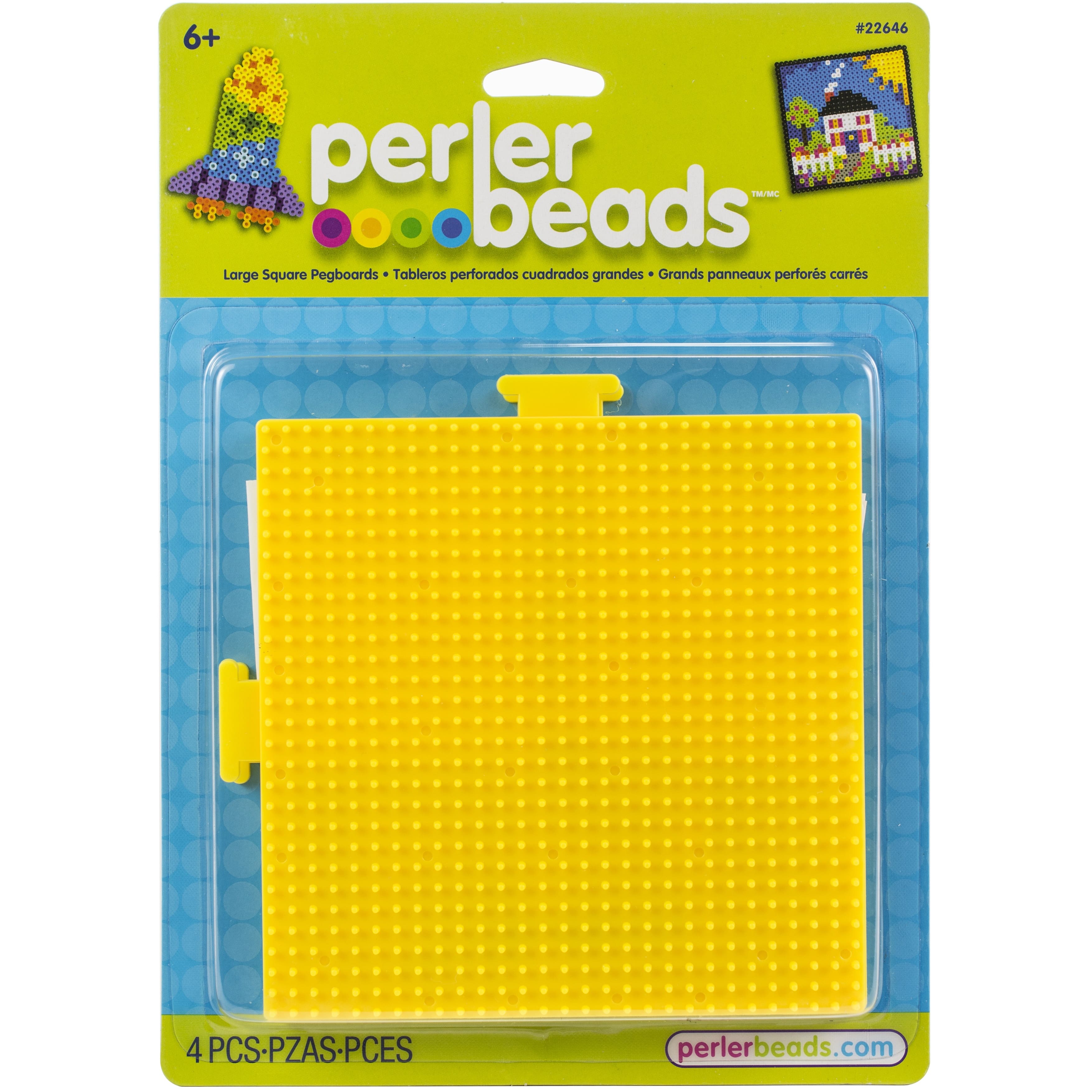 Perler Beads™ Large Square Yellow Pegboards, 2ct.