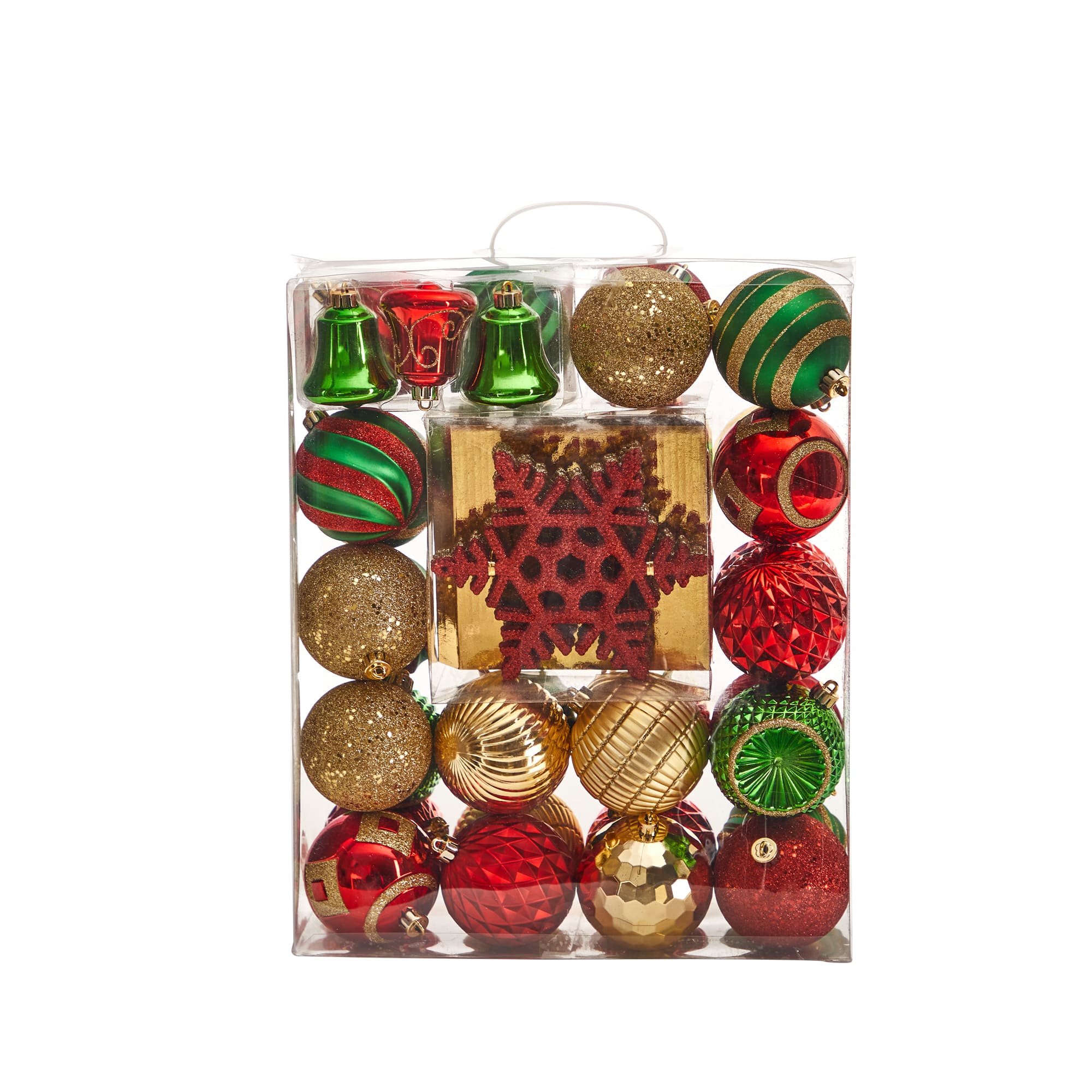 50ct. Holiday Deluxe Shatterproof Christmas Tree Ornament Box Set